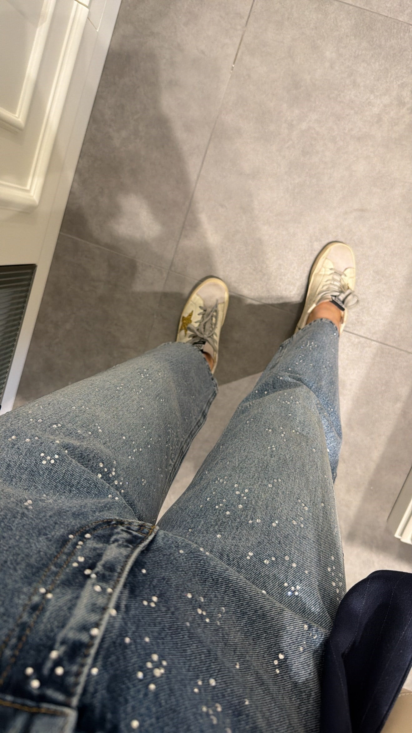 Muadil Işıltılı Mom Jean 