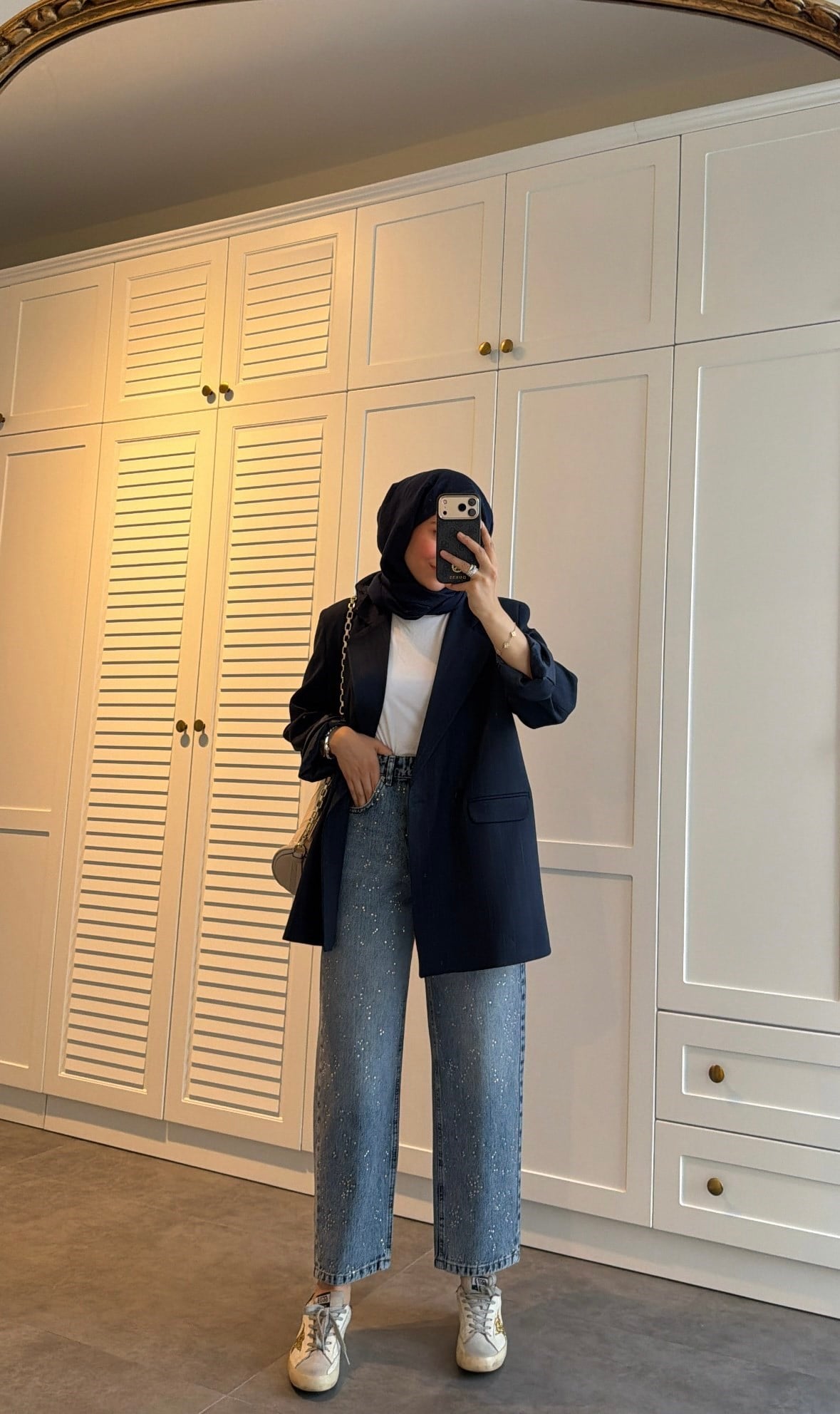 Muadil Işıltılı Mom Jean 