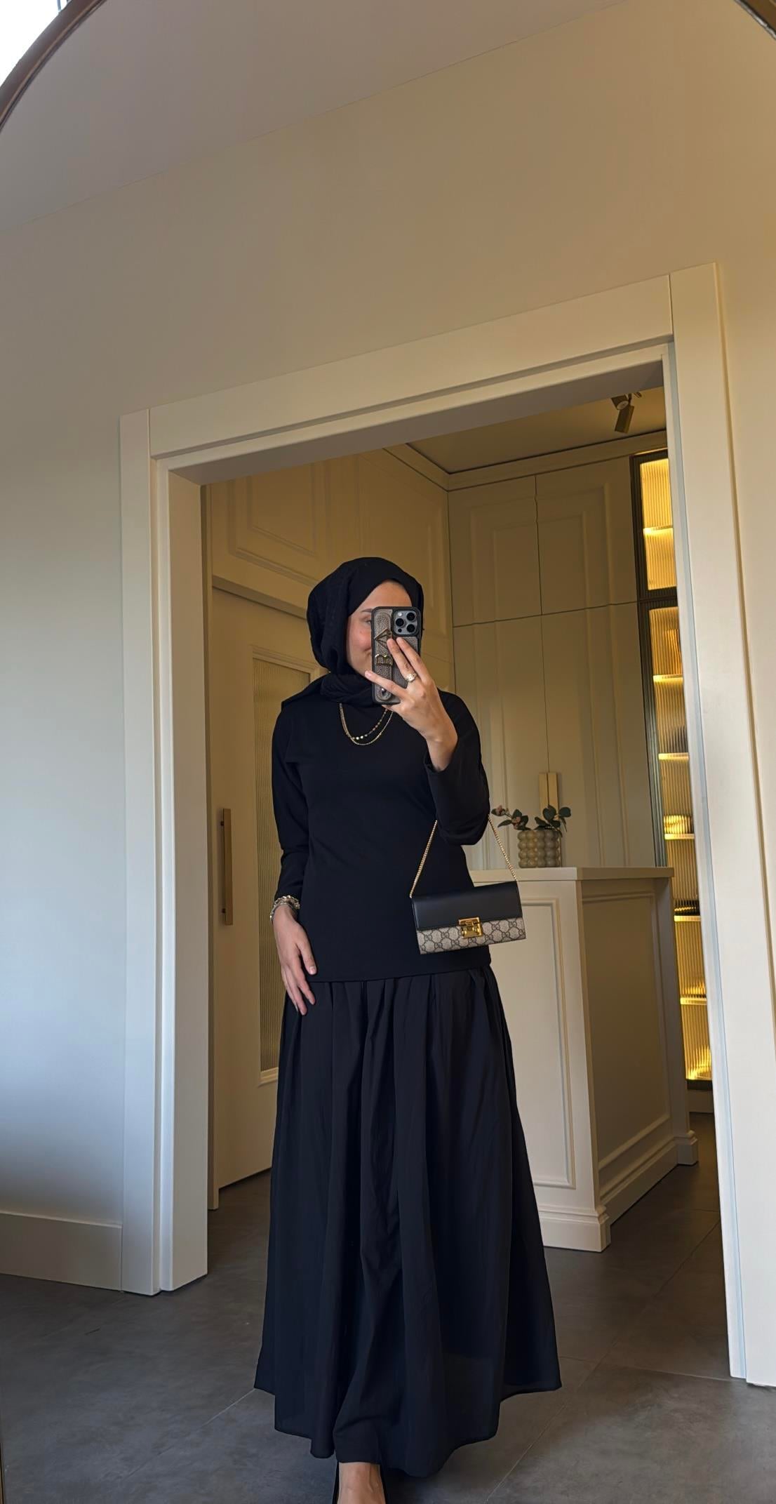 Muadil Marka Poplin Elbise Siyah