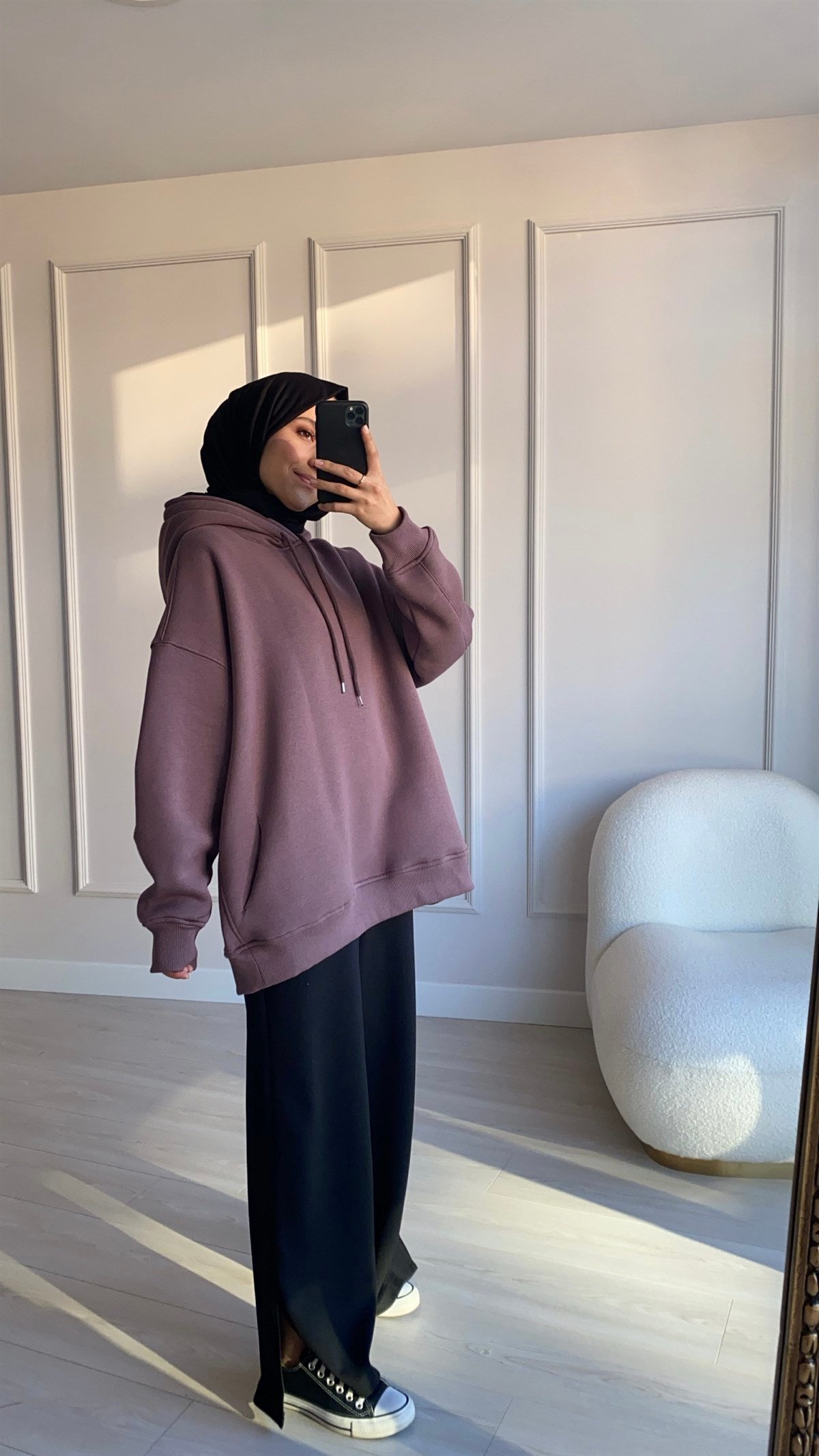 Mürdüm Oversize Sweatshirt 