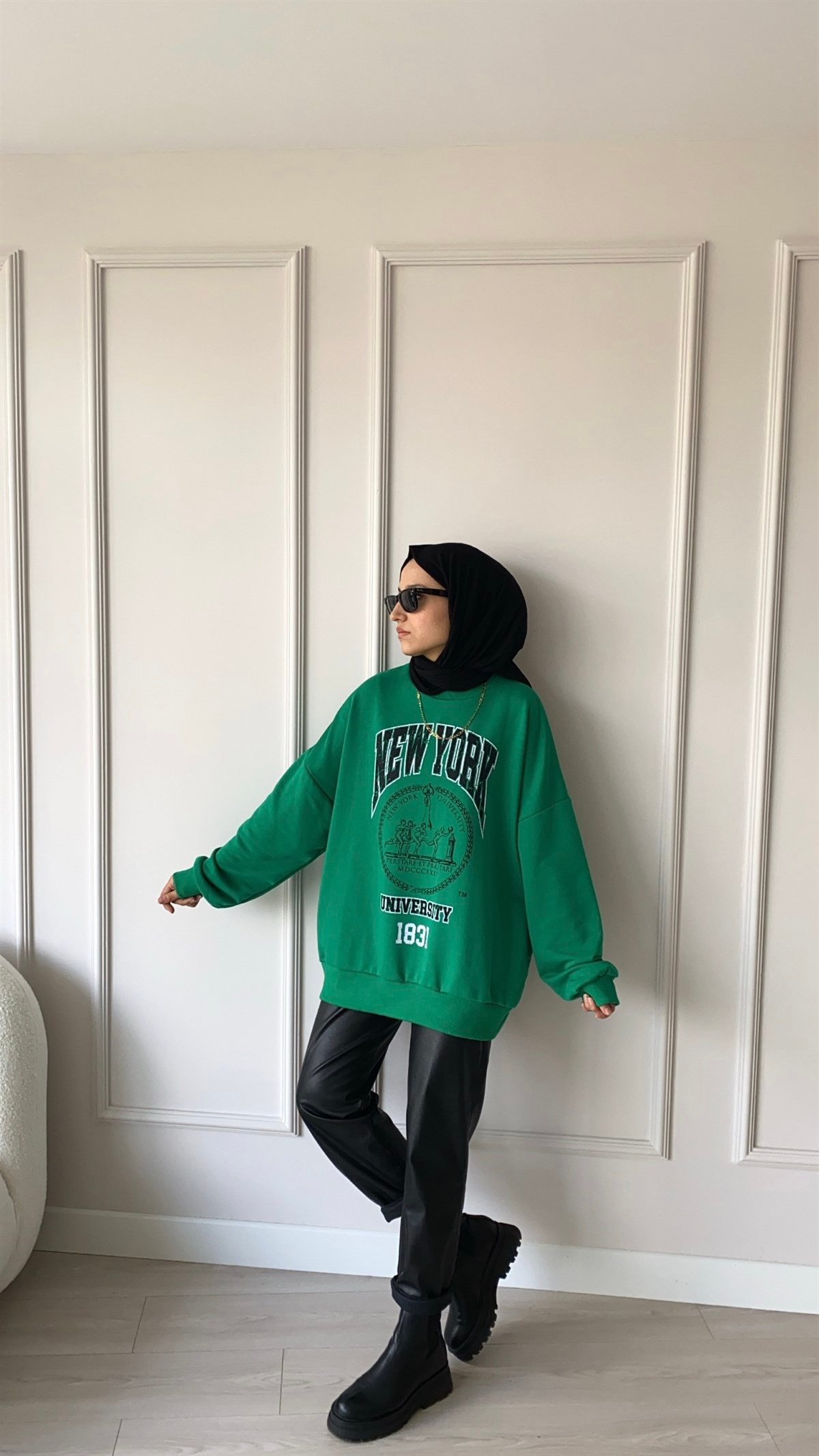 New York Yeşil Sweatshirt