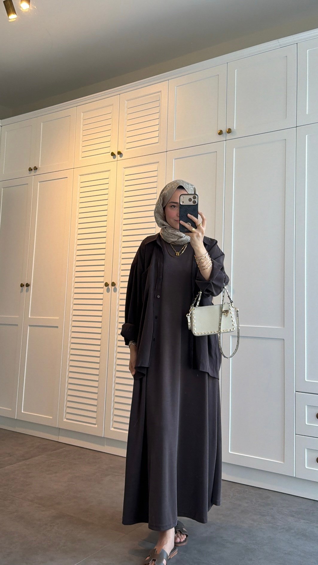 Oversize Basic Gömlek Kahve