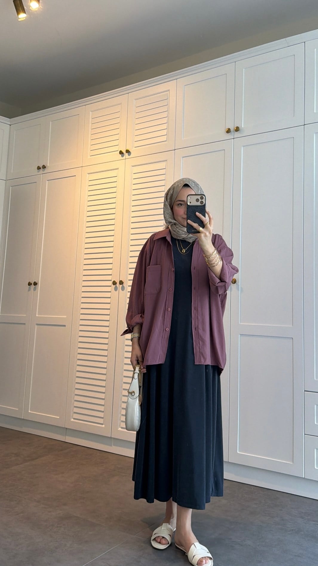 Oversize Basic Gömlek Mürdüm