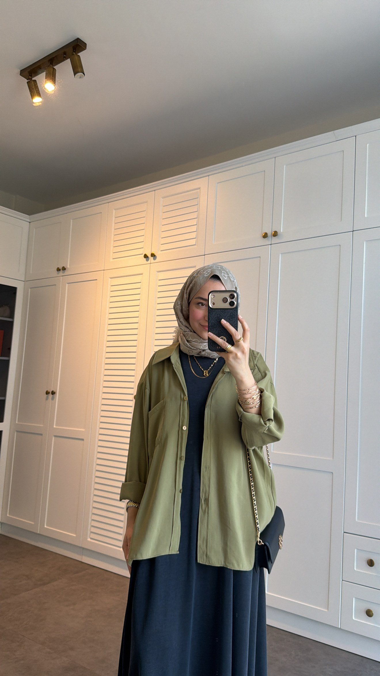 Oversize Basic Gömlek Olive