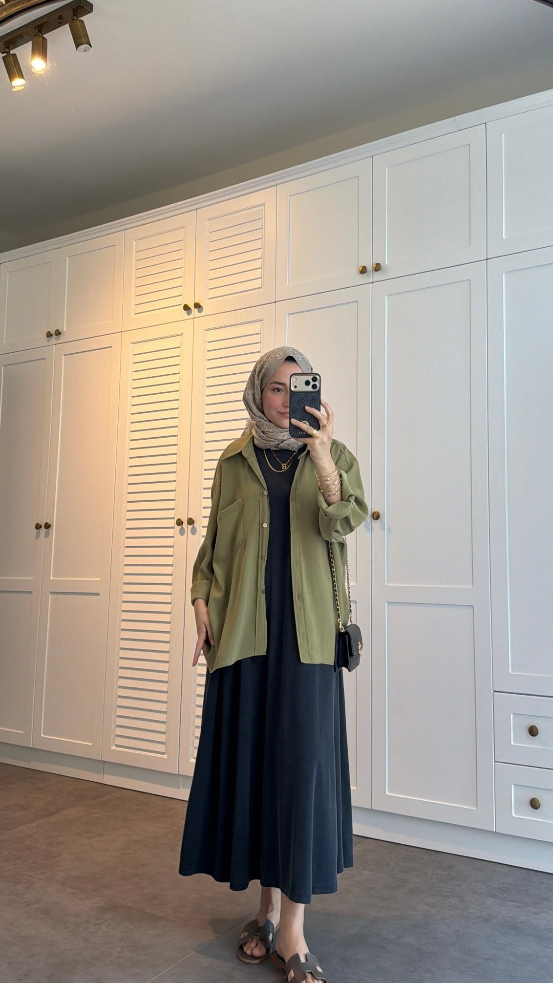 Oversize Basic Gömlek Olive