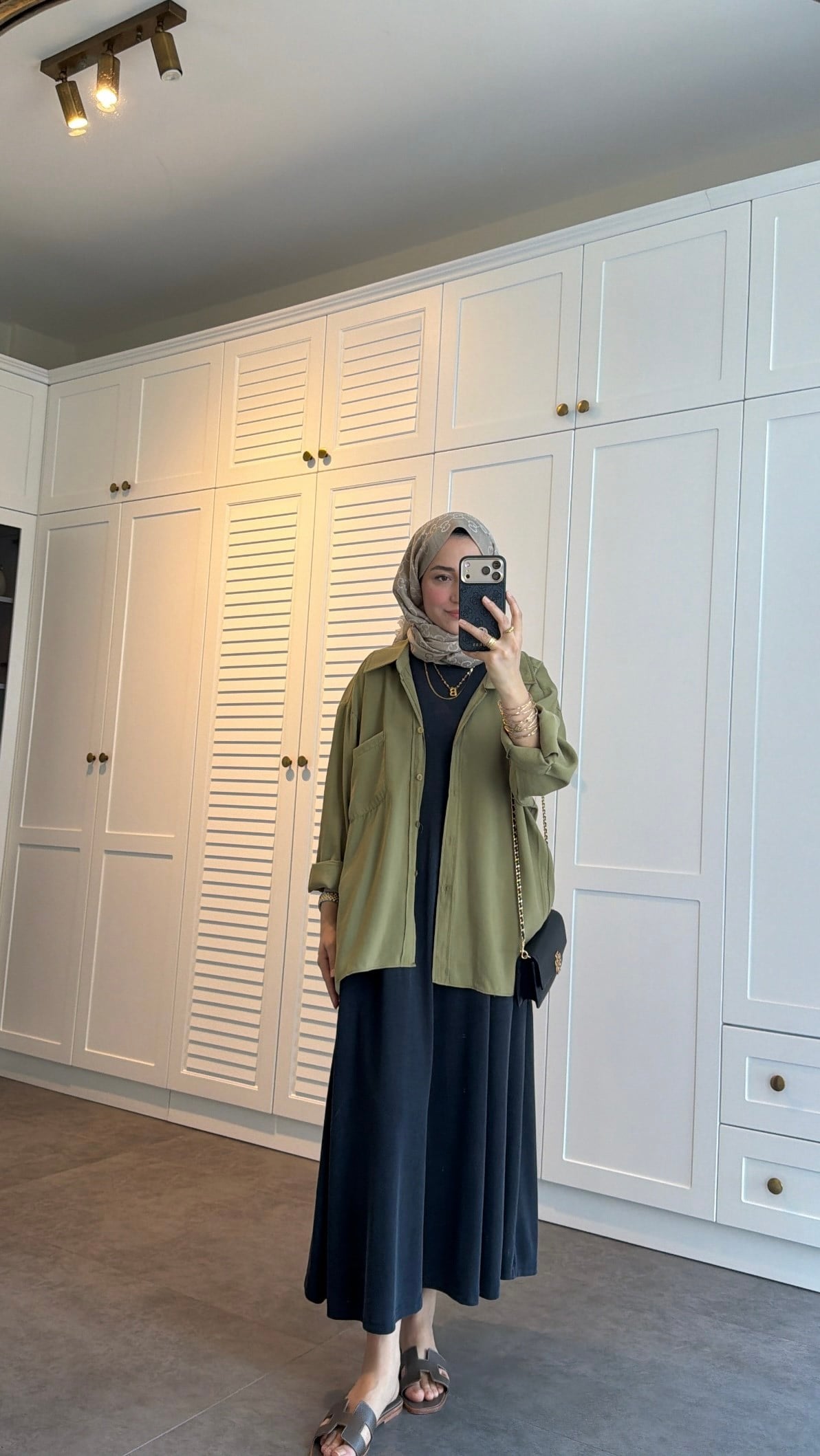 Oversize Basic Gömlek Olive