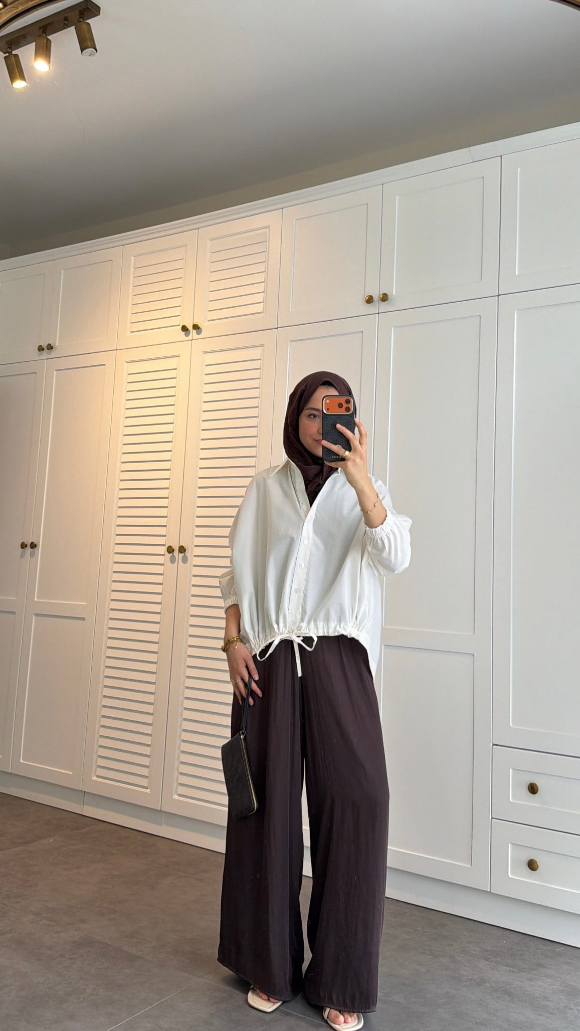 Oversize Büzgülü Gömlek  Beyaz