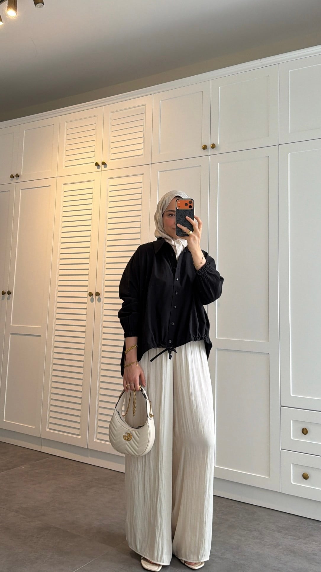 Oversize Büzgülü Gömlek  Siyah