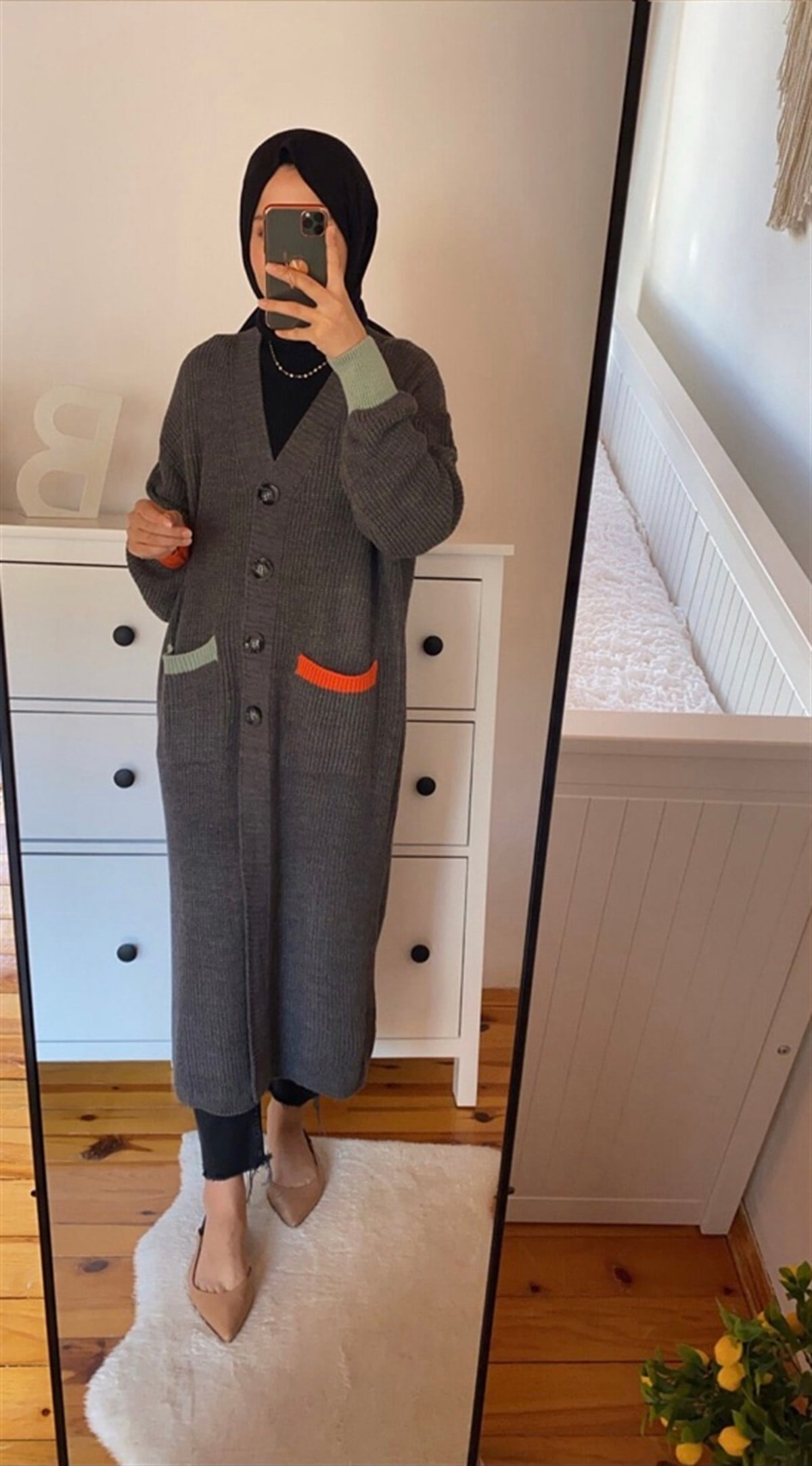 Oversize Cepli Hırka