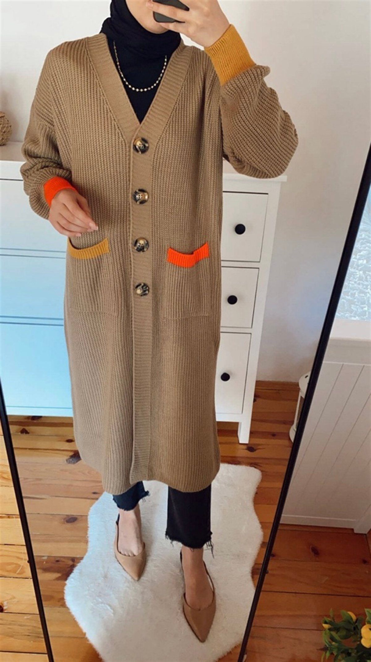 Oversize Cepli Hırka