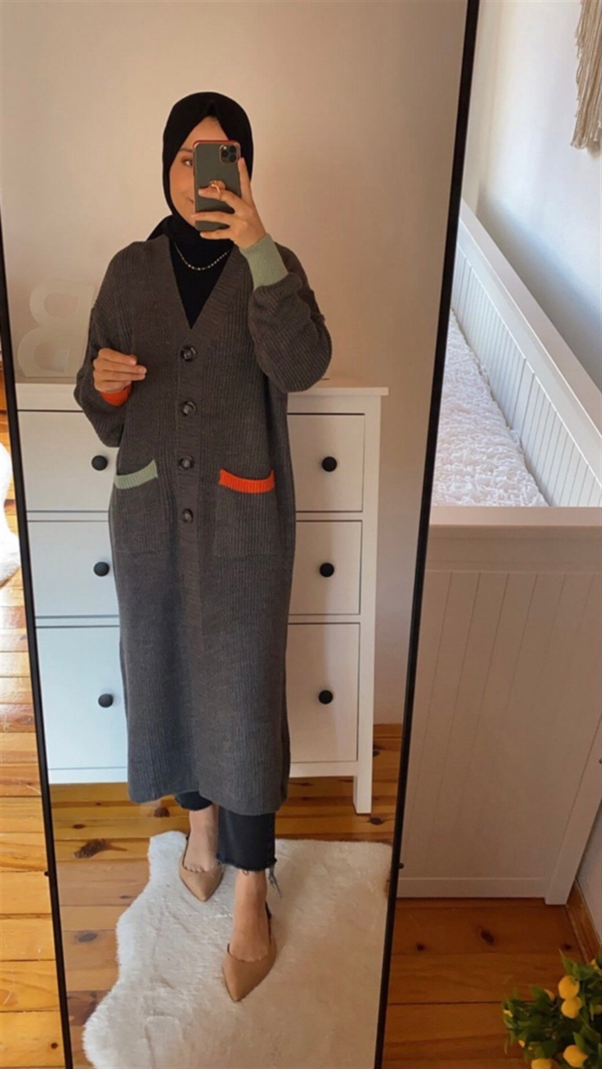 Oversize Cepli Hırka