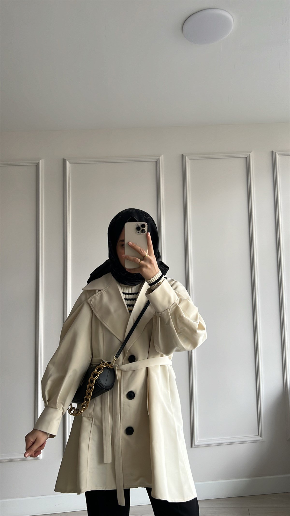Oversize Düğme Detaylı Trenç