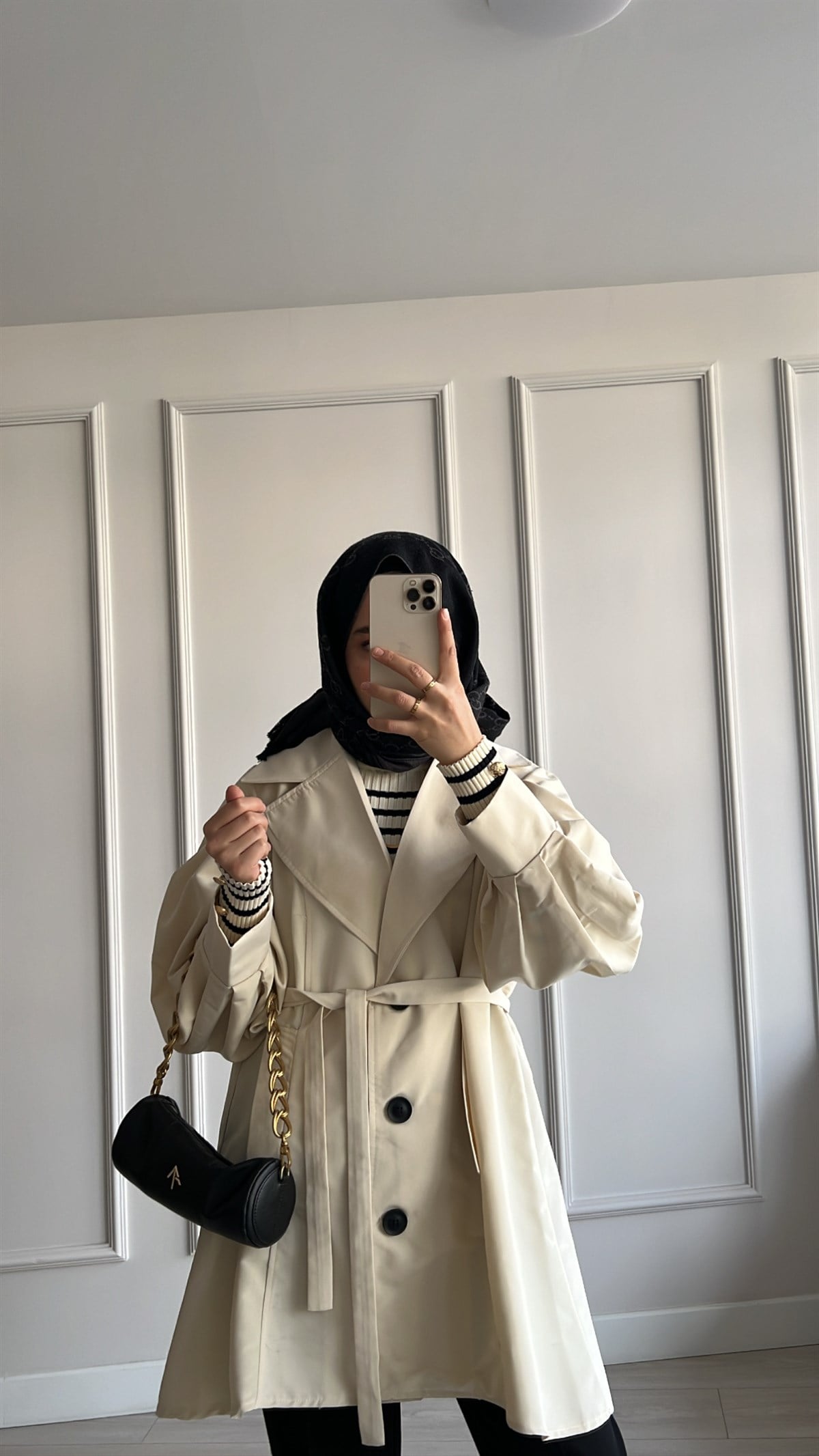 Oversize Düğme Detaylı Trenç