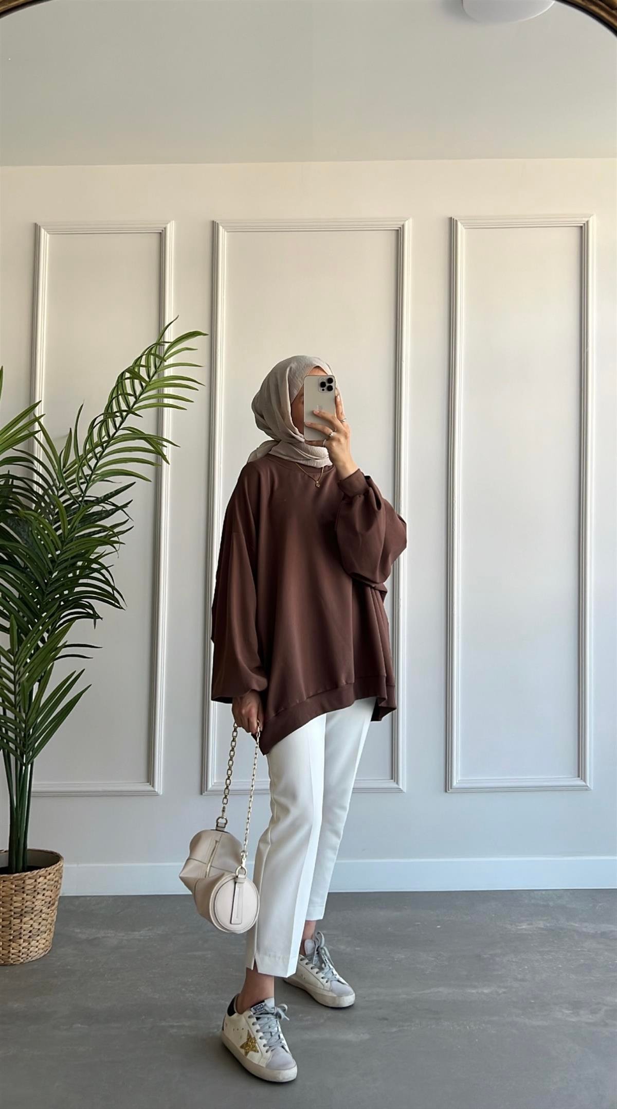 Oversize İki İplik Sweatshirt