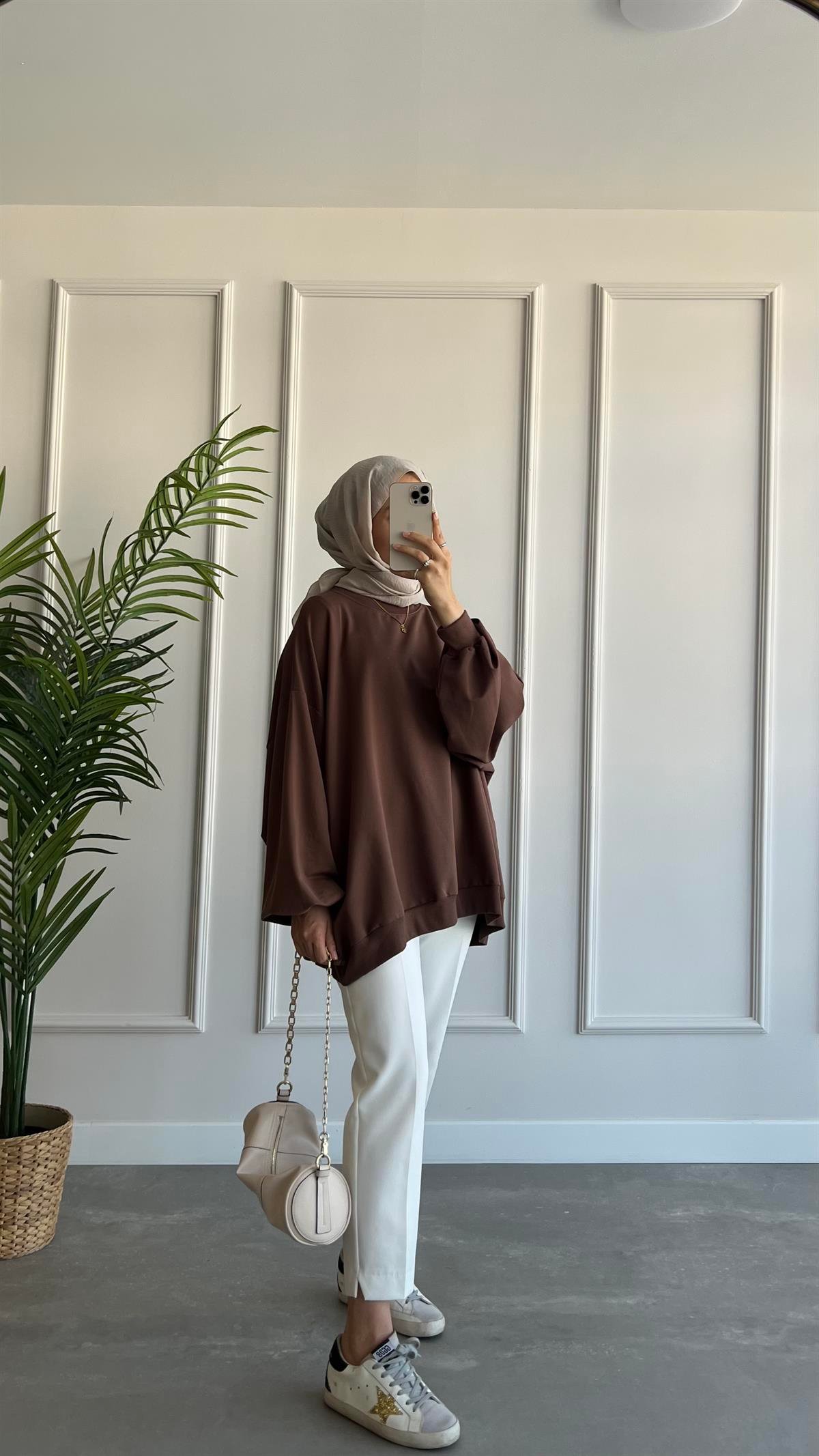 Oversize İki İplik Sweatshirt