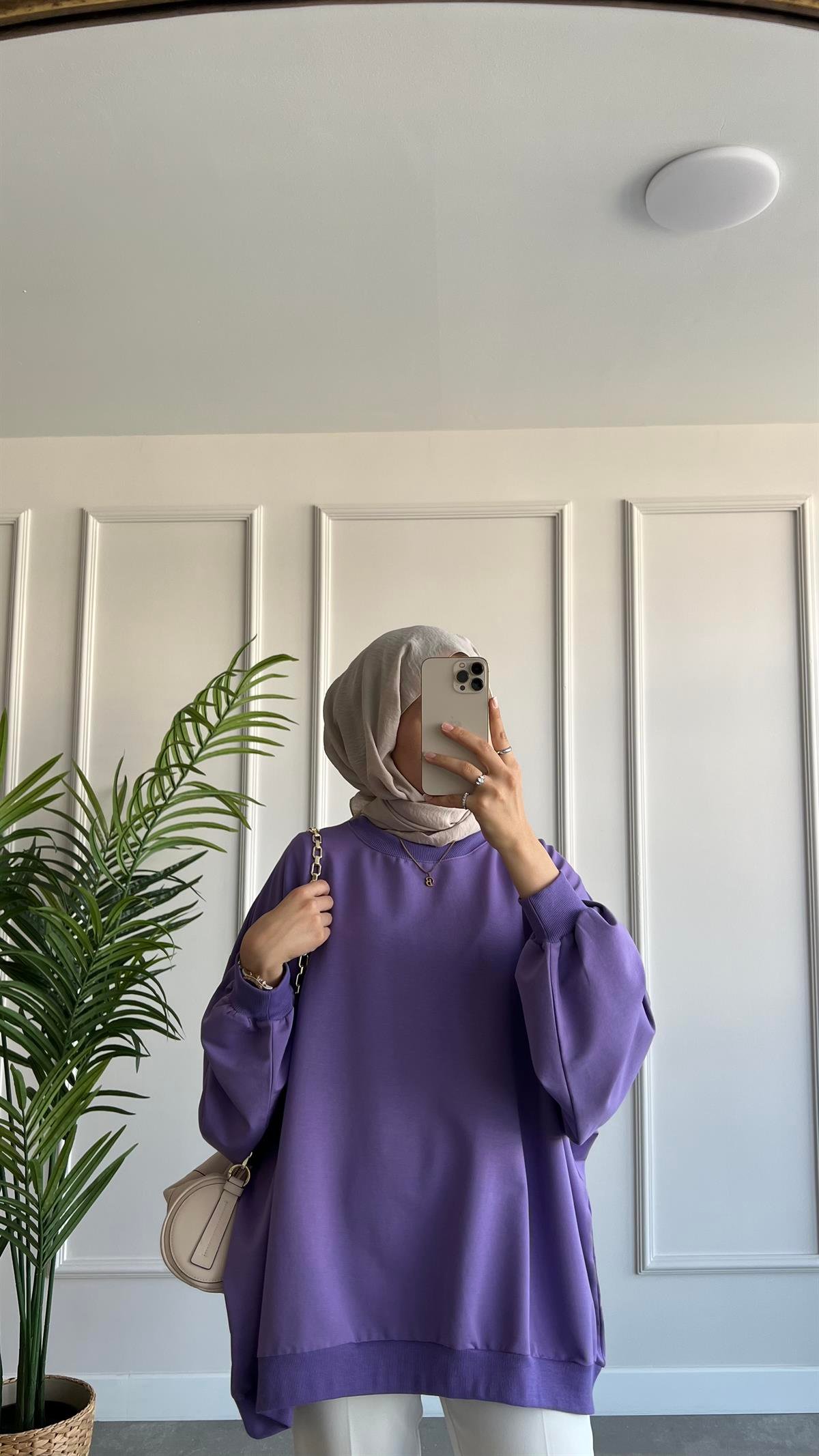 Oversize İki İplik Sweatshirt