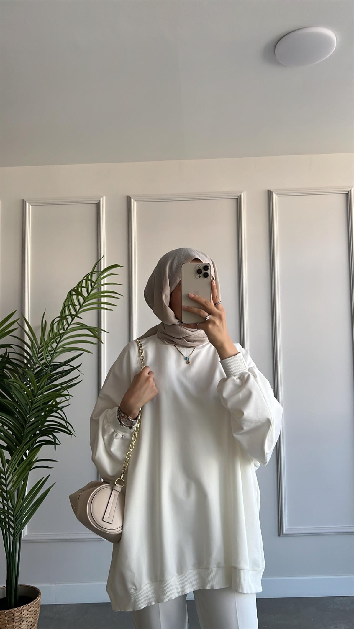 Oversize İki İplik Sweatshirt