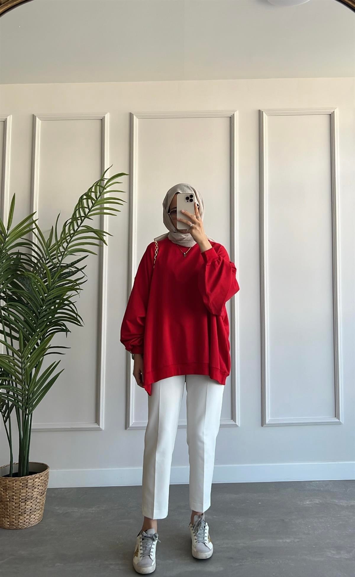 Oversize İki İplik Sweatshirt