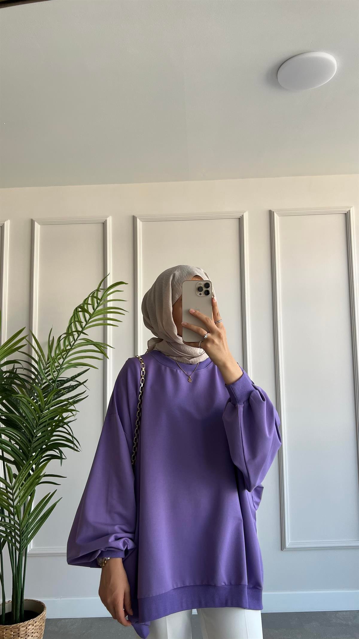 Oversize İki İplik Sweatshirt