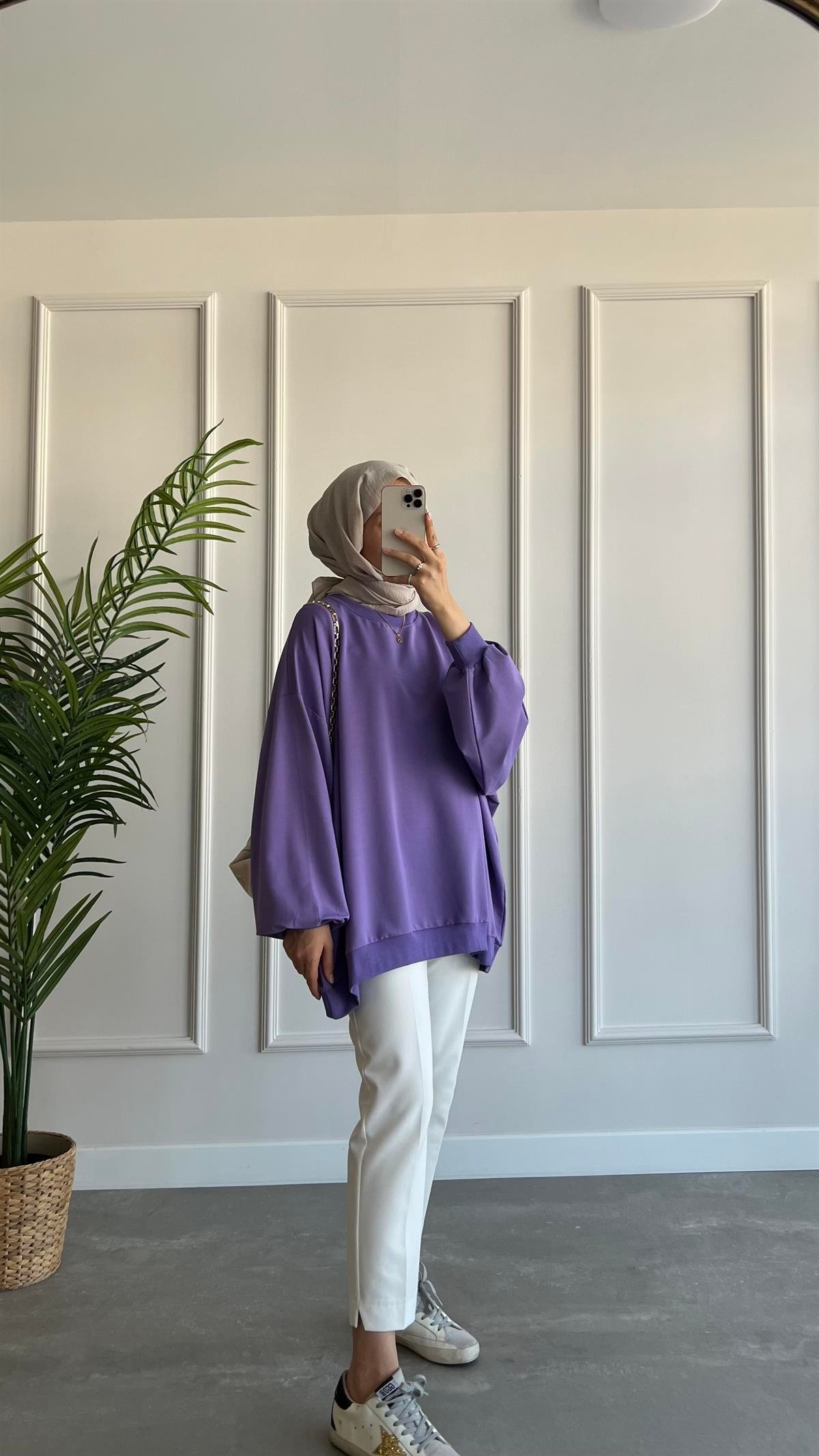 Oversize İki İplik Sweatshirt