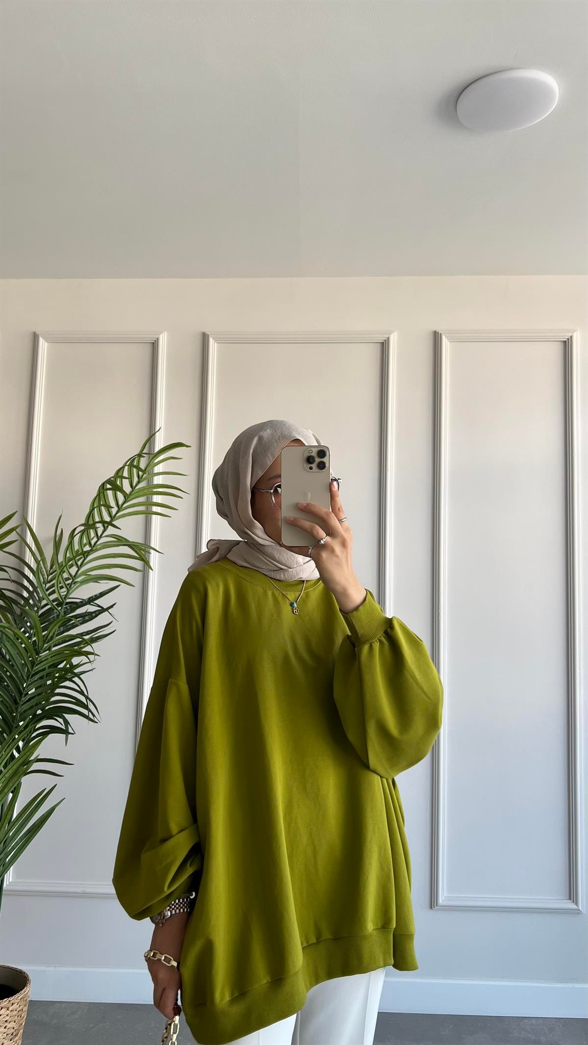 Oversize İki İplik Sweatshirt