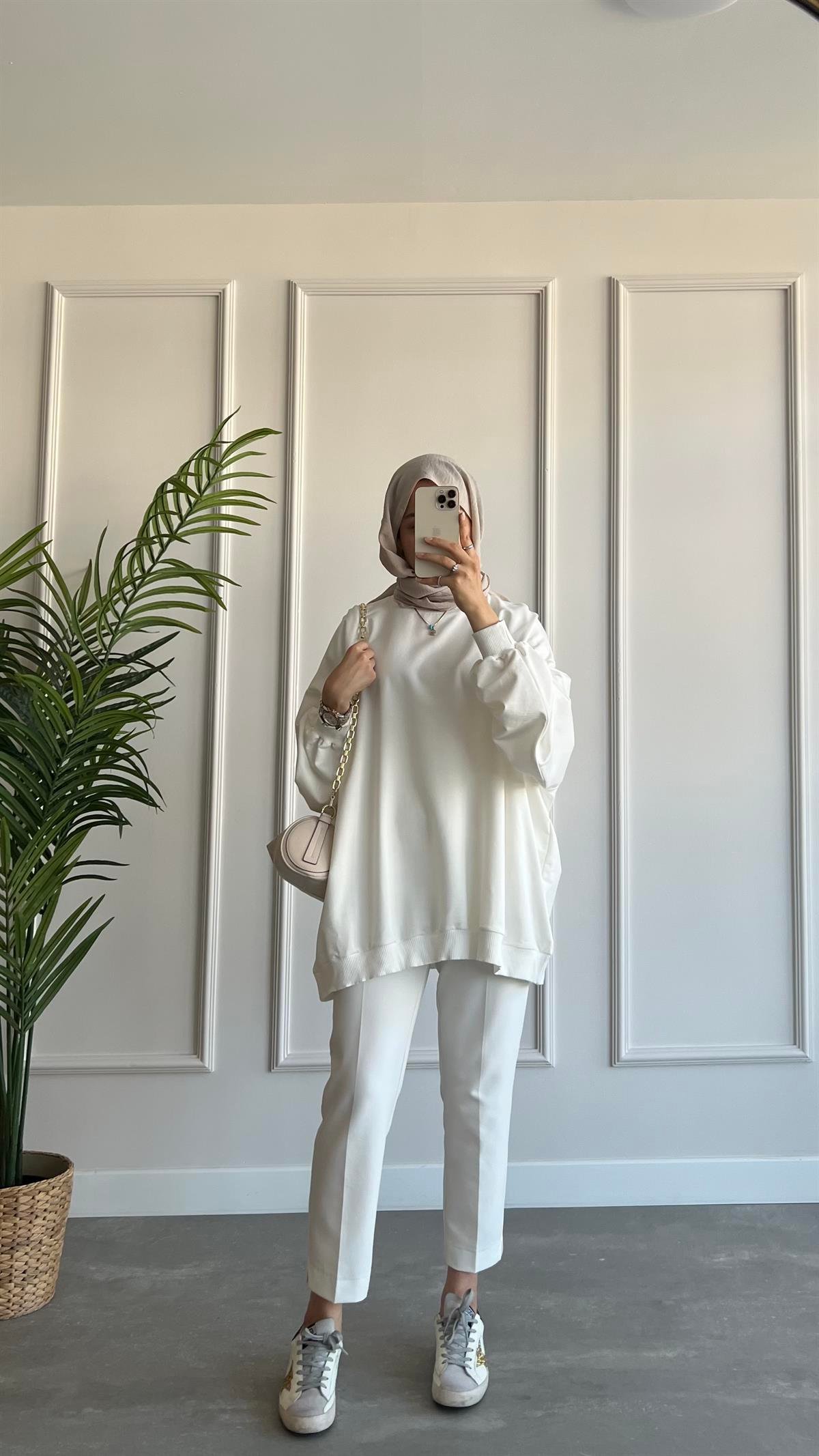 Oversize İki İplik Sweatshirt