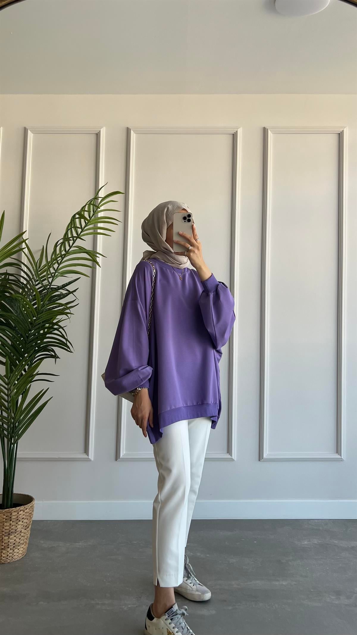 Oversize İki İplik Sweatshirt