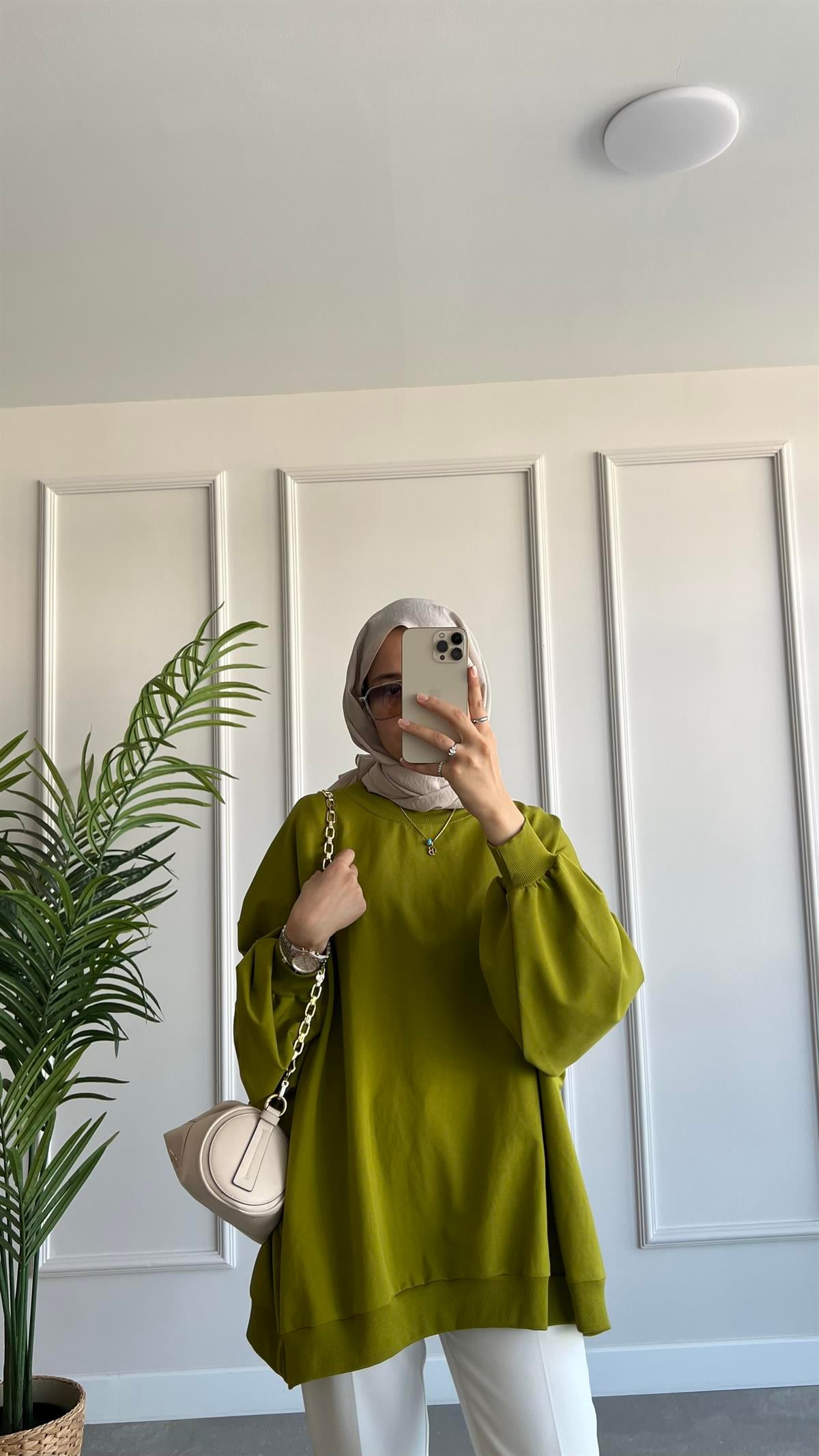Oversize İki İplik Sweatshirt