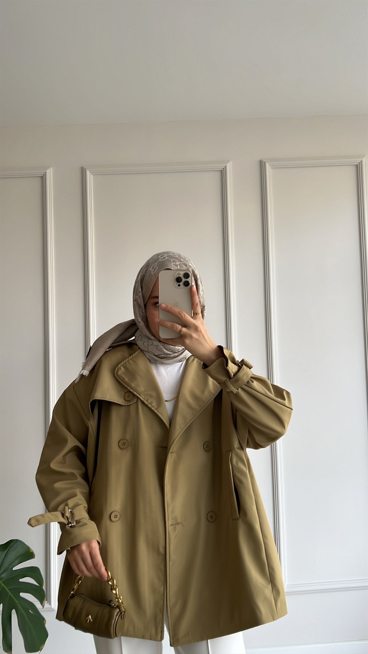 Oversize Kısa Trençkot