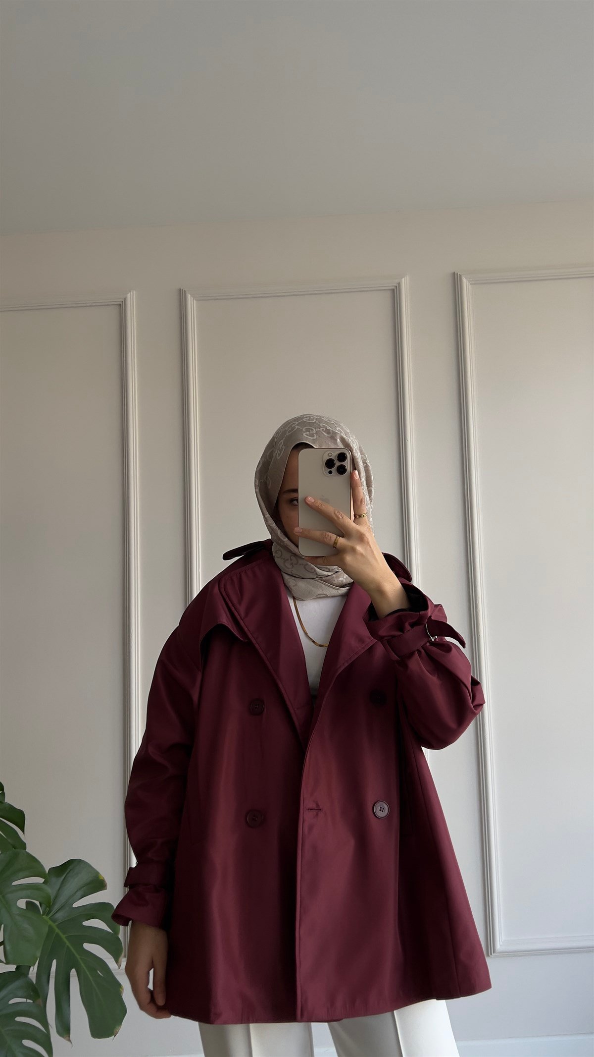 Oversize Kısa Trençkot