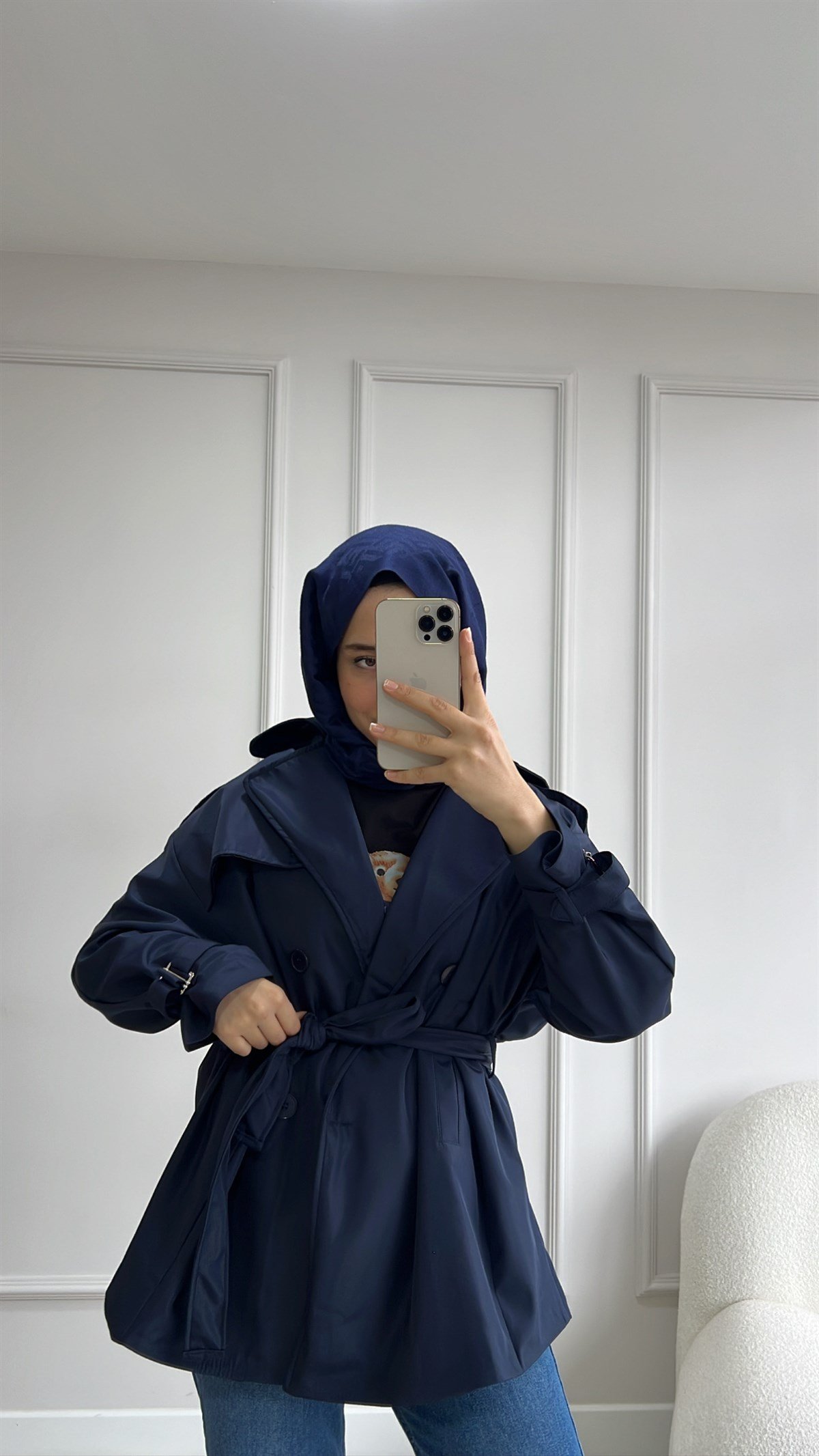Oversize Kısa Trençkot