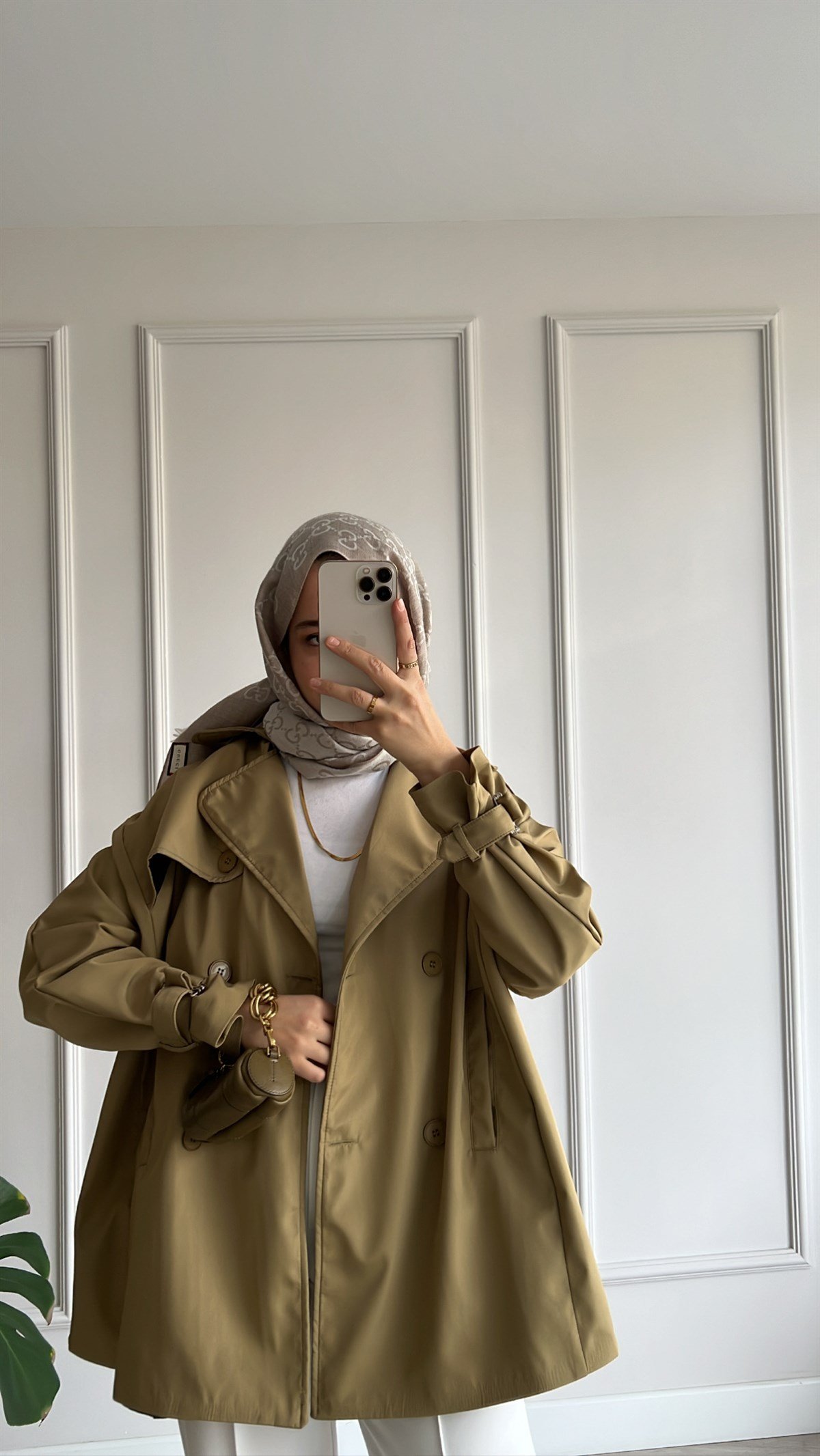 Oversize Kısa Trençkot