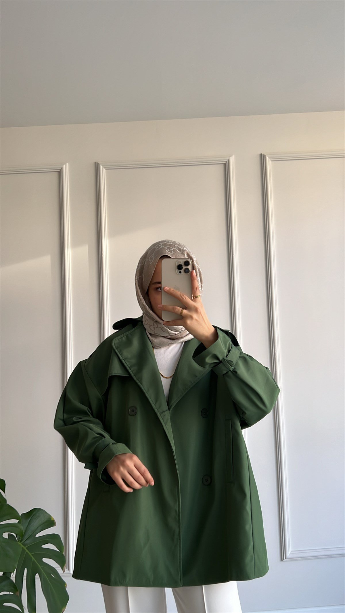 Oversize Kısa Trençkot