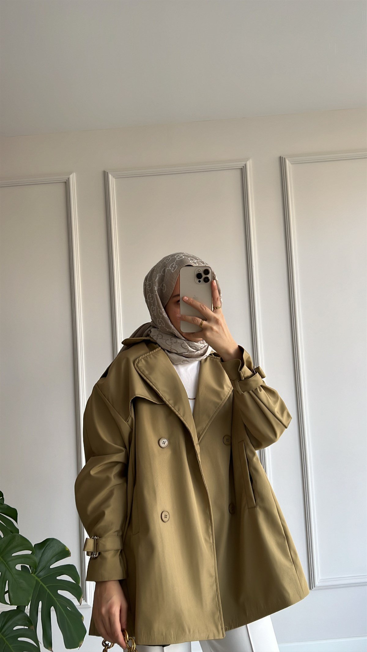 Oversize Kısa Trençkot