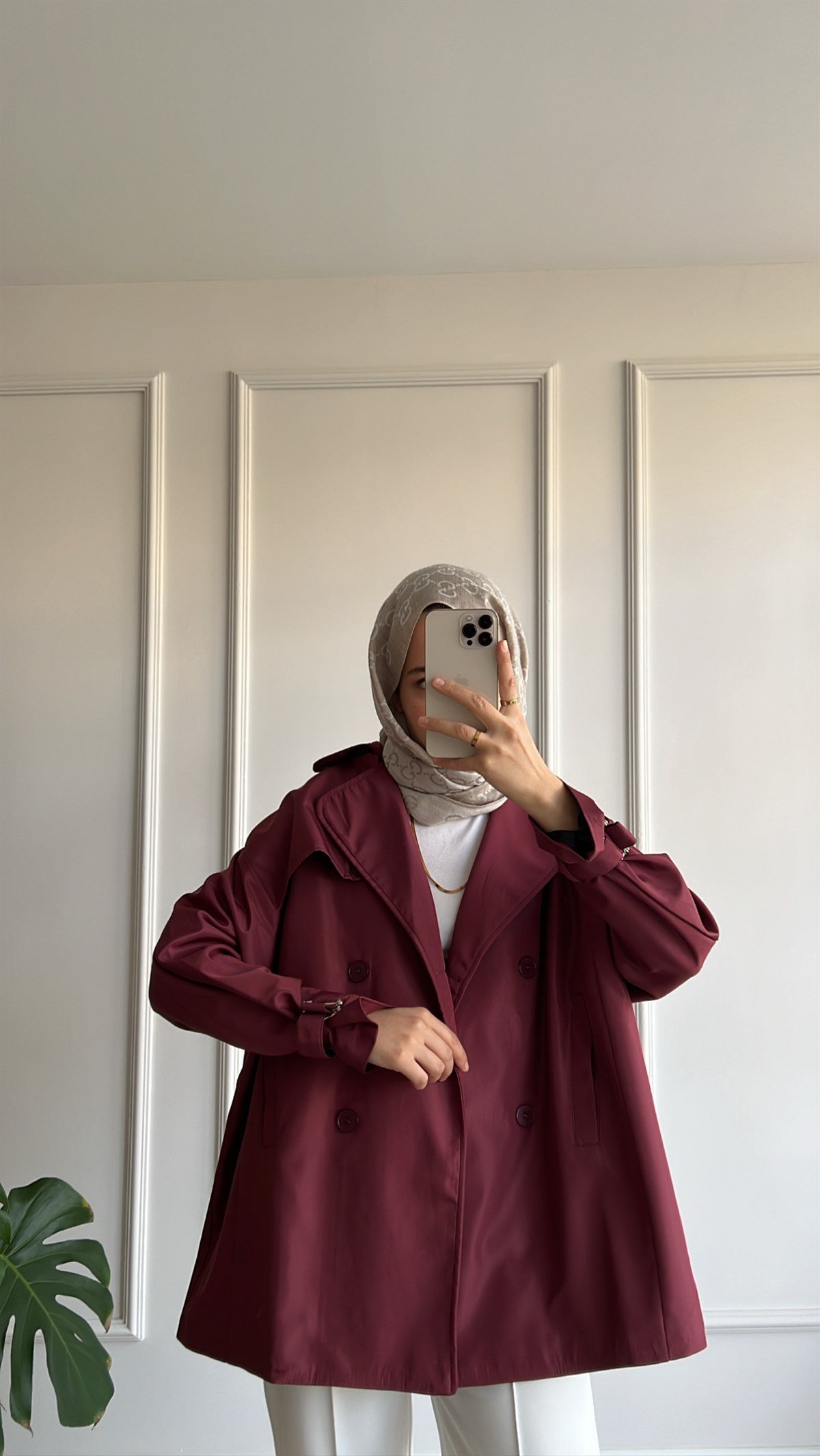 Oversize Kısa Trençkot