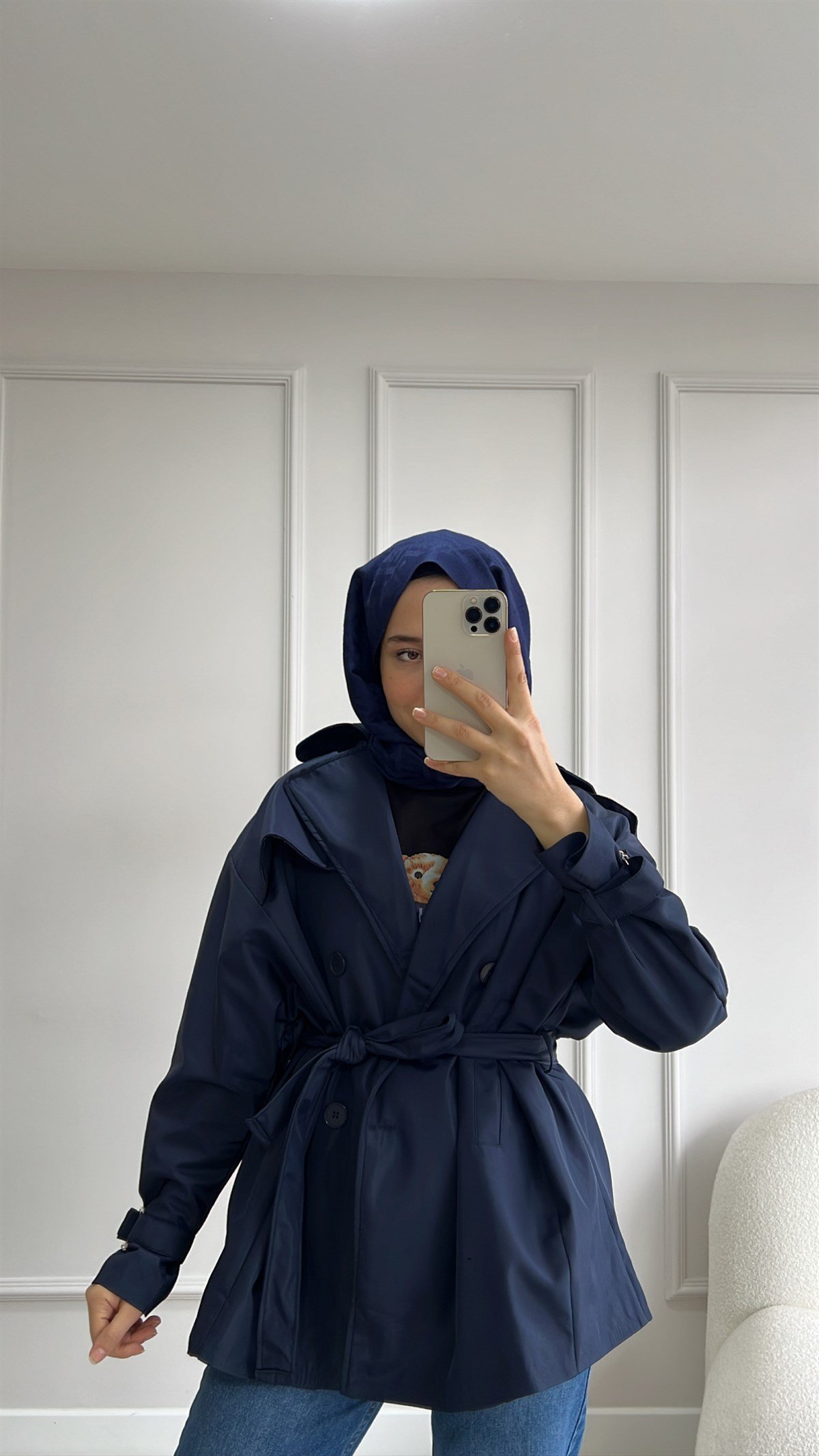 Oversize Kısa Trençkot