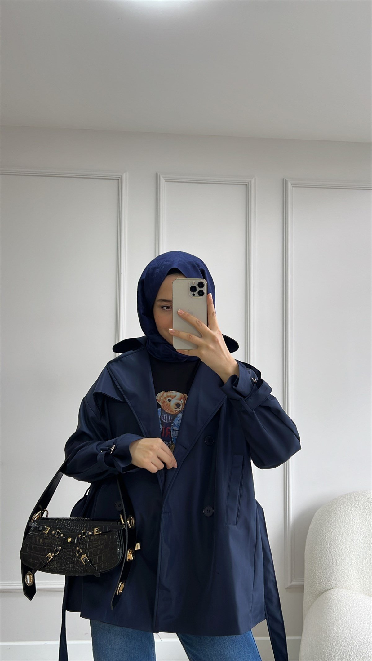 Oversize Kısa Trençkot