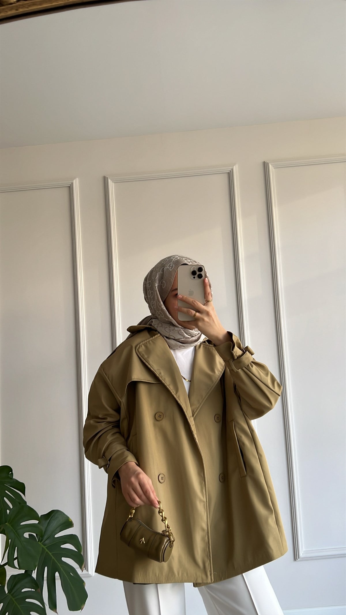 Oversize Kısa Trençkot