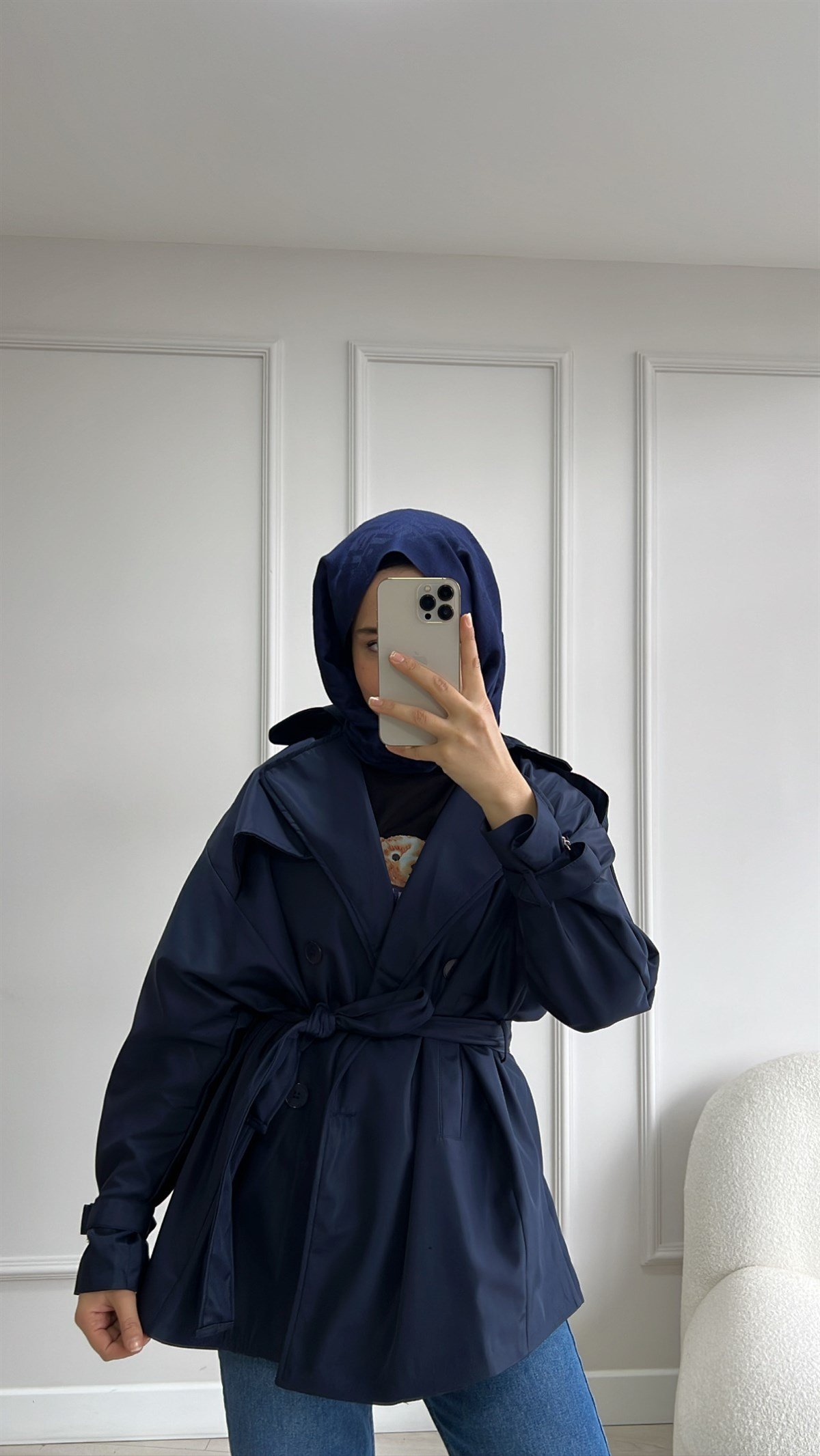 Oversize Kısa Trençkot