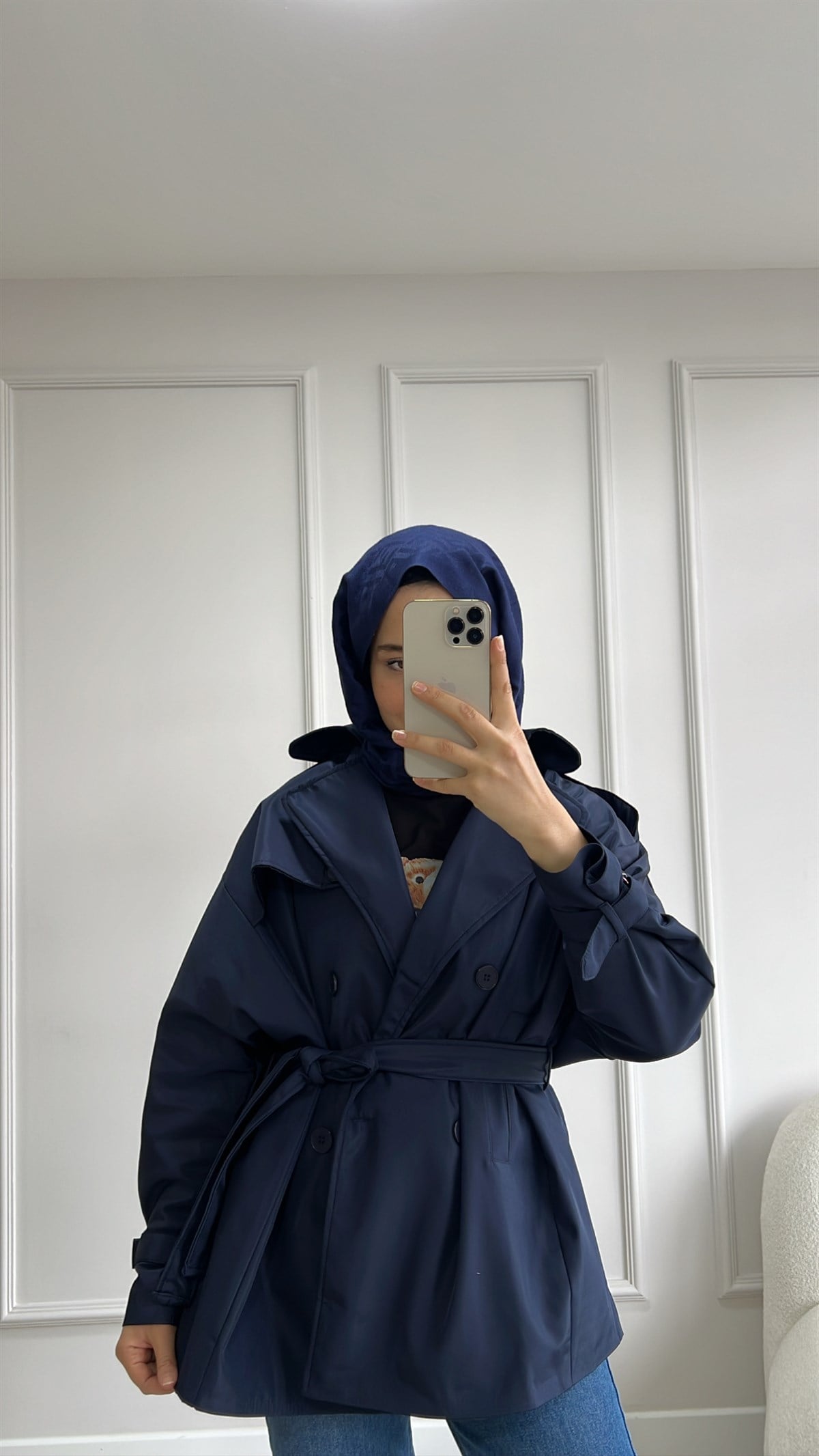 Oversize Kısa Trençkot