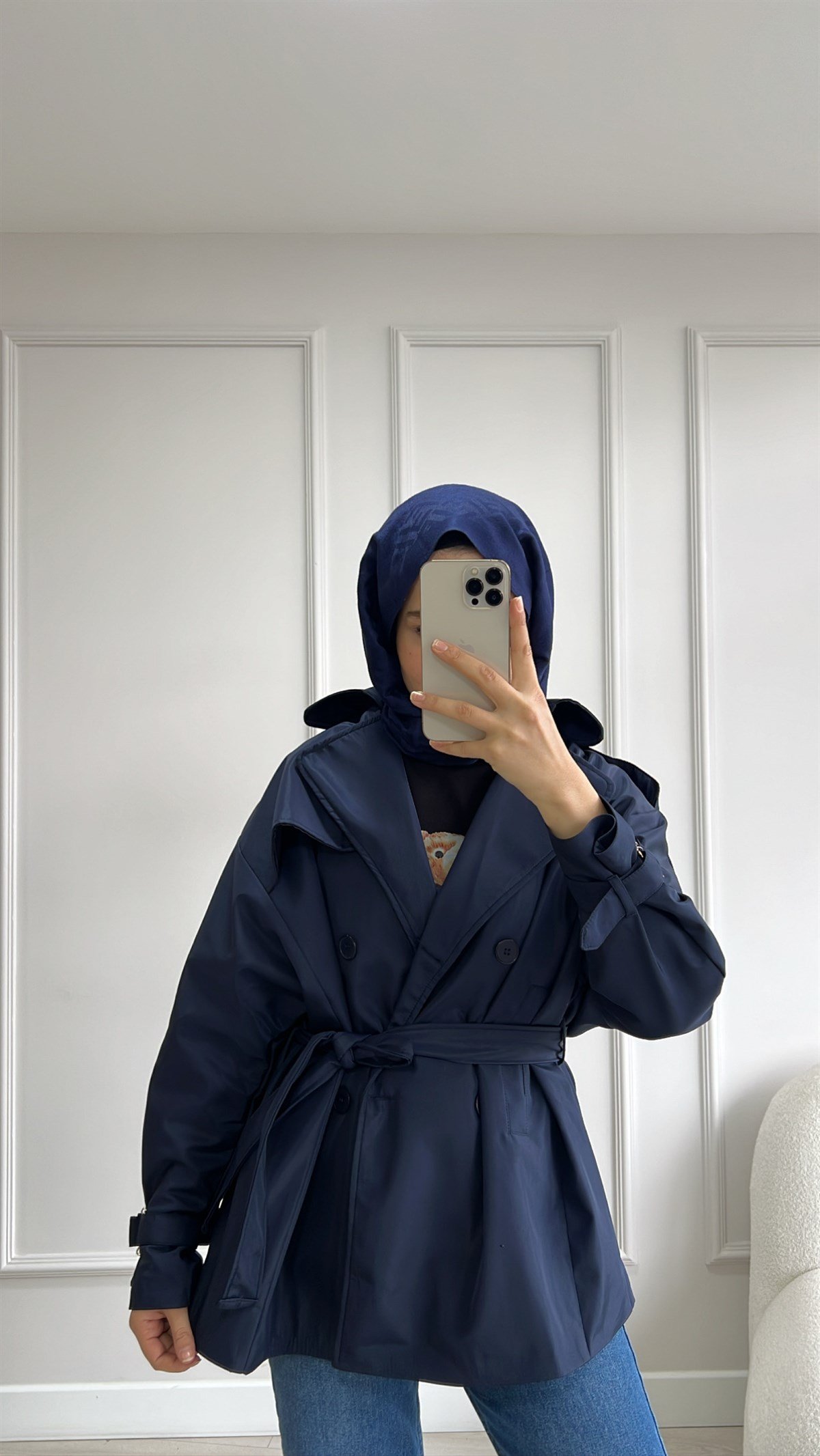 Oversize Kısa Trençkot