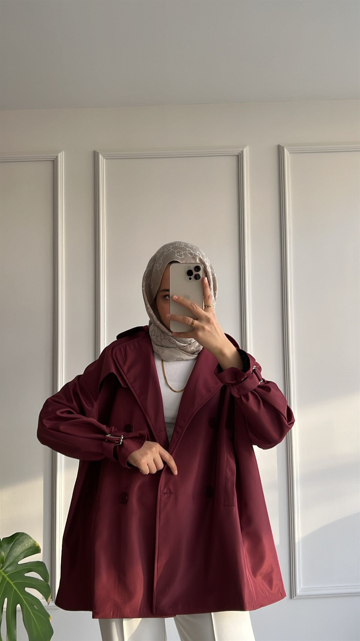 Oversize Kısa Trençkot