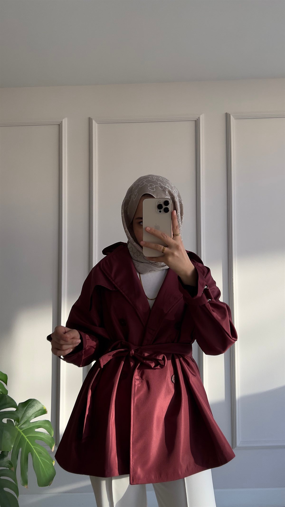 Oversize Kısa Trençkot