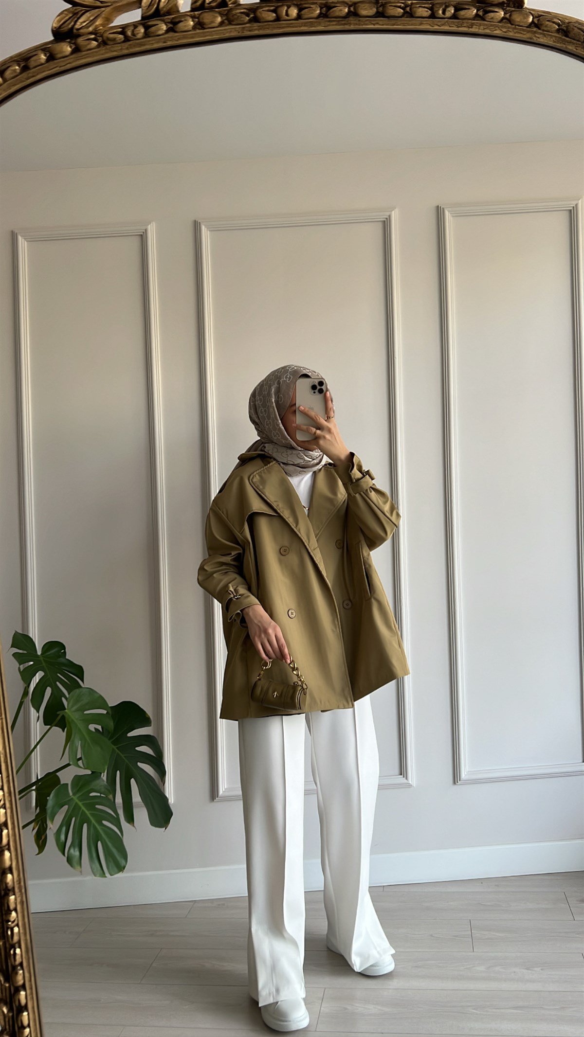 Oversize Kısa Trençkot
