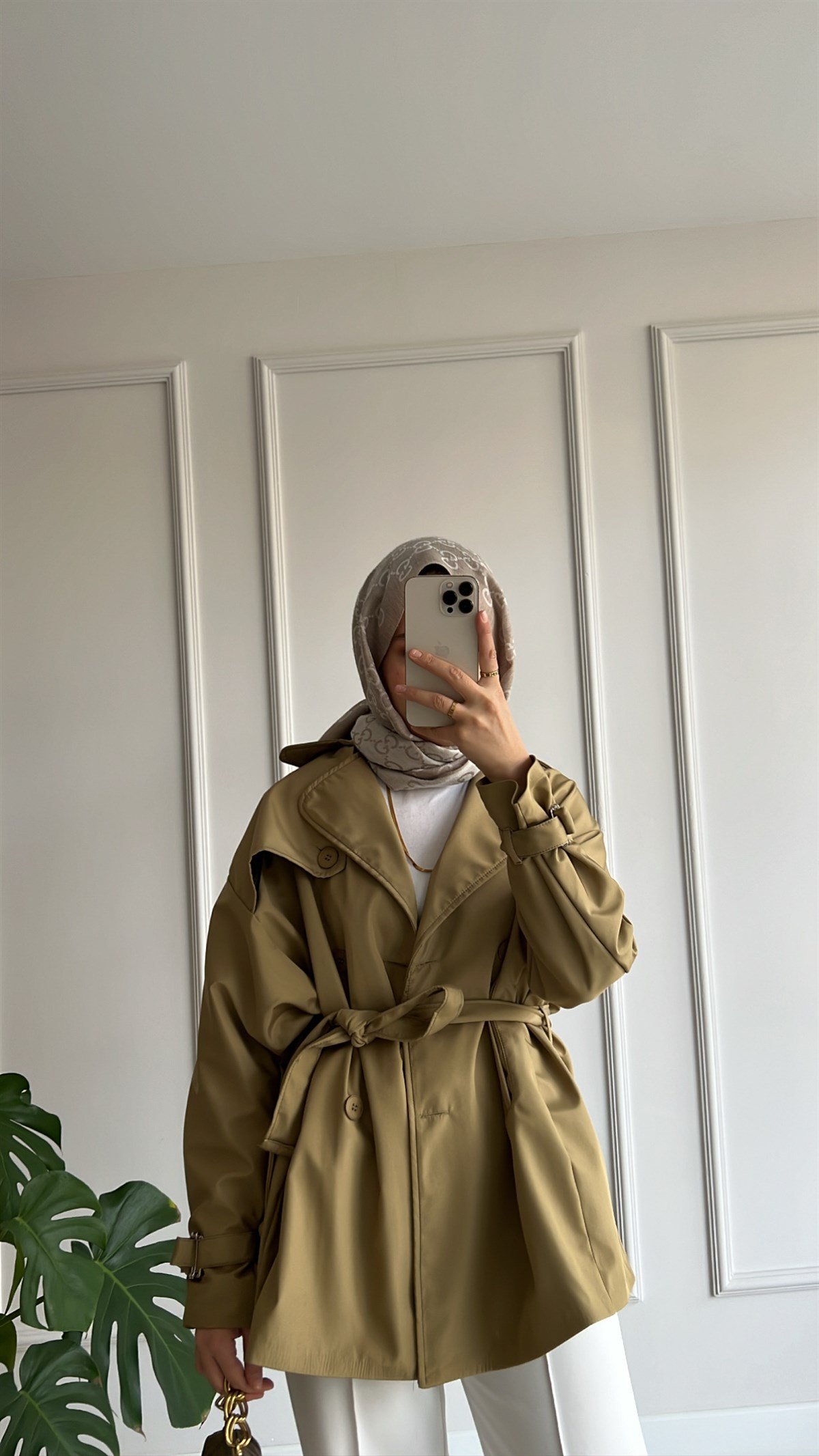 Oversize Kısa Trençkot