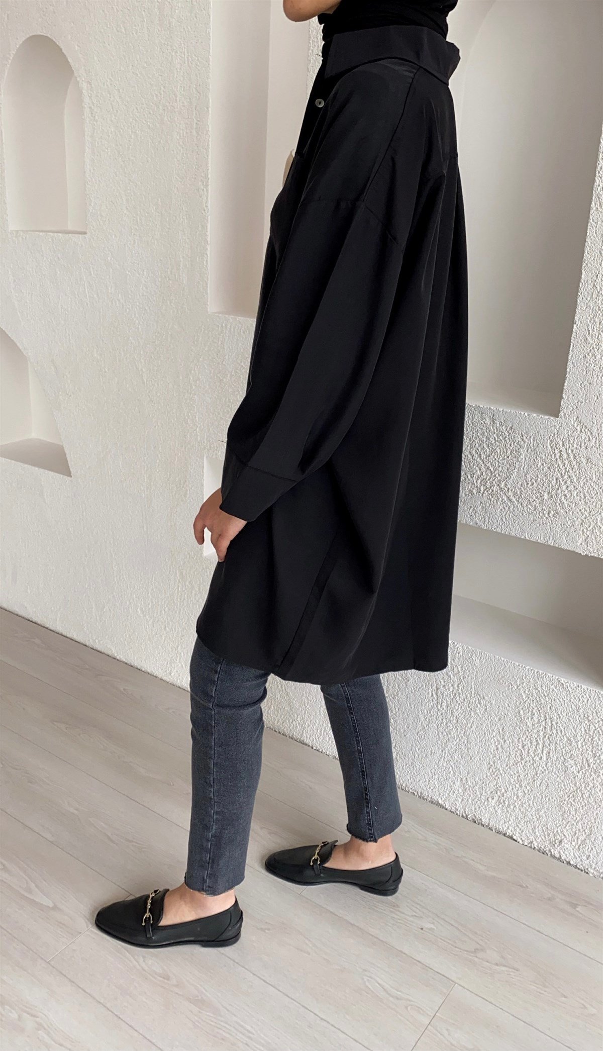 Oversize Manşet Kol Gömlek