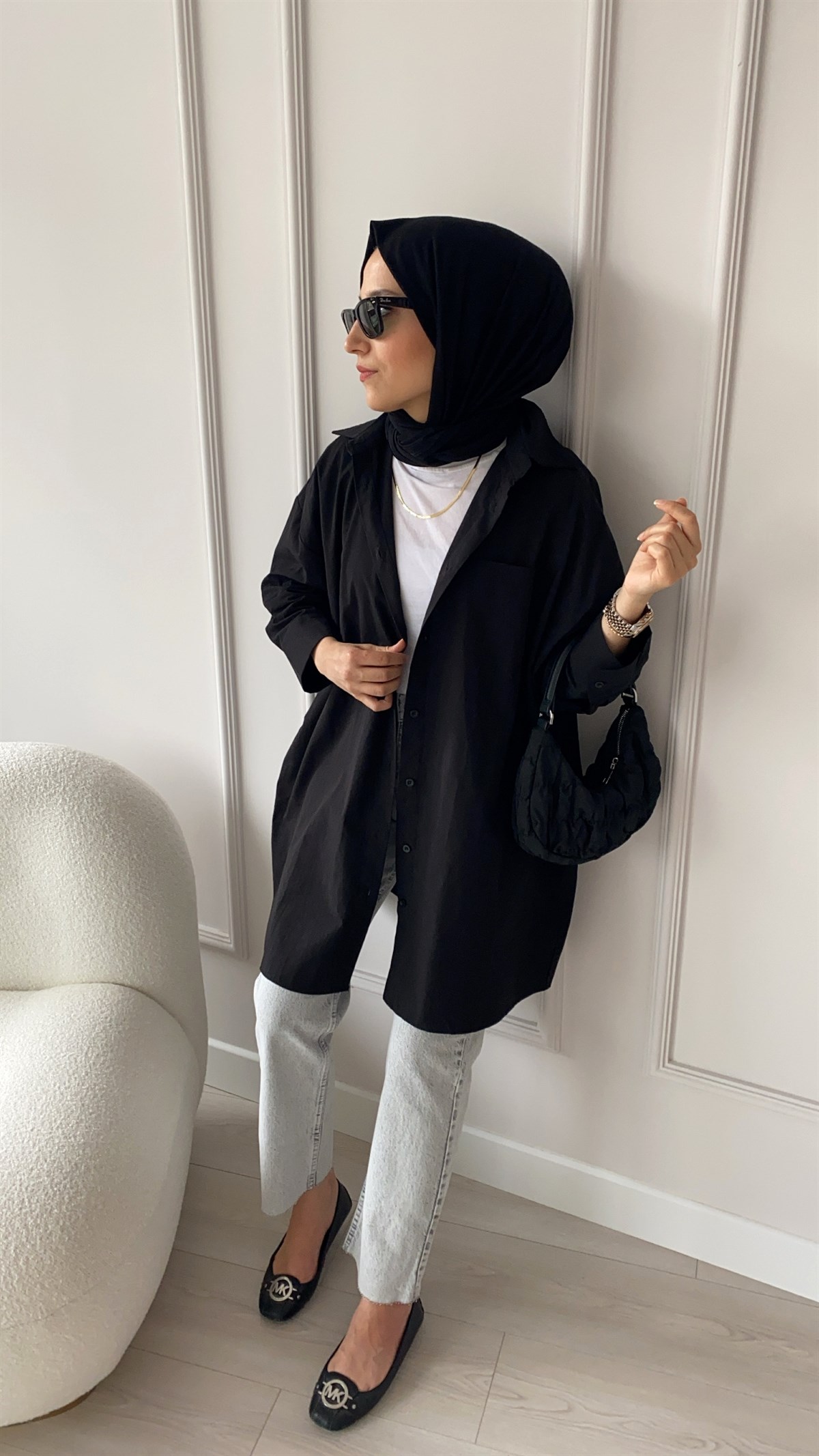 Oversize Manşet Kol Gömlek