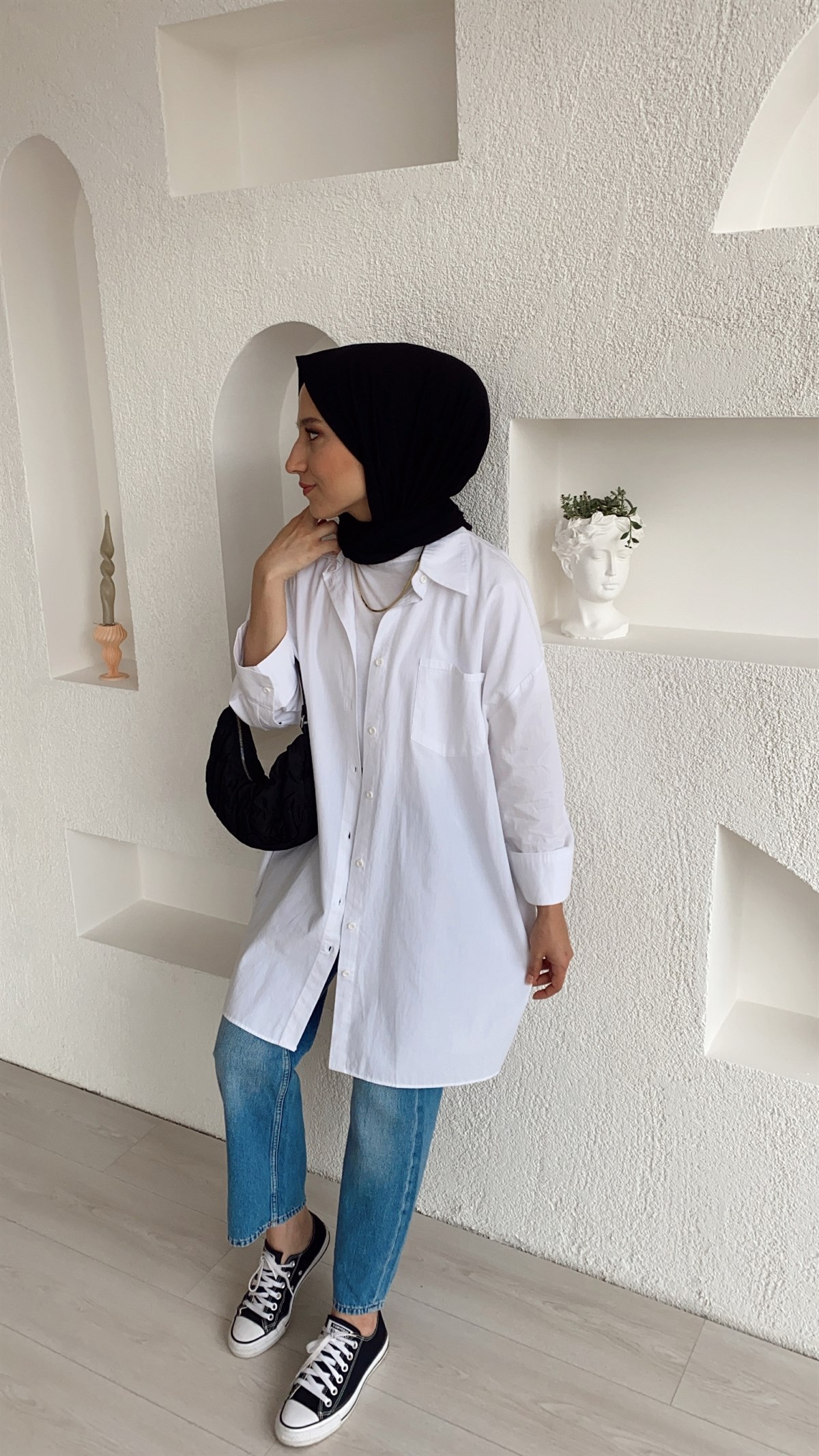 Oversize Manşet Kol Gömlek