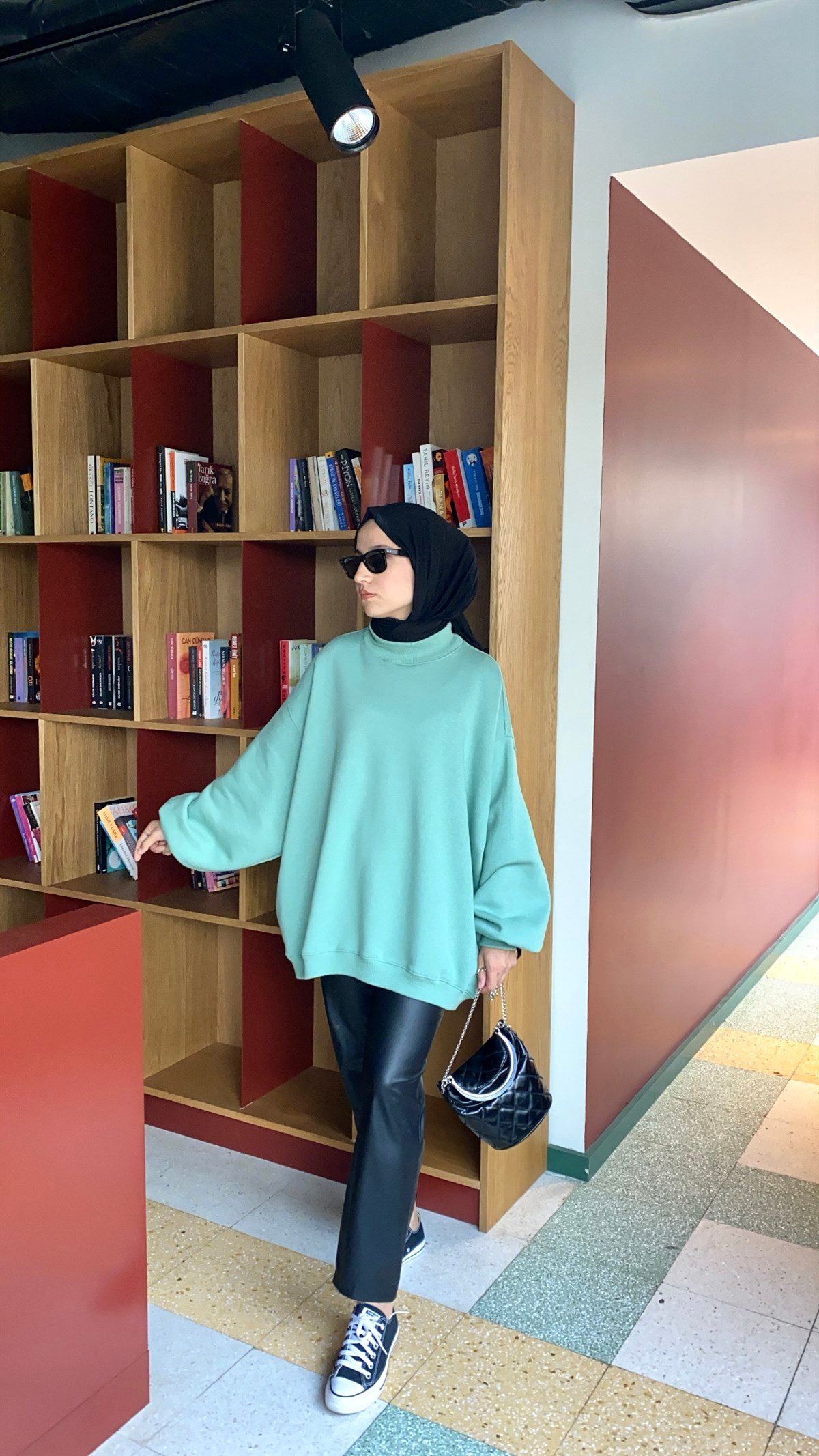 Oversize Melanjlı Mint Sweatshirt
