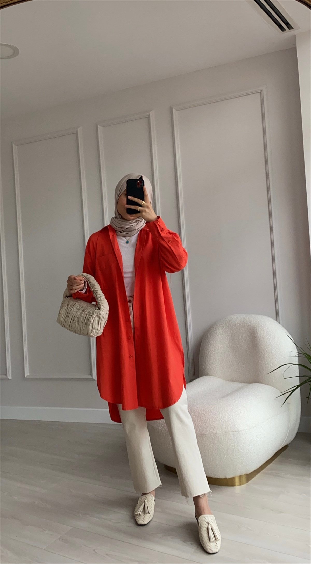 Oversize Oranj Gömlek
